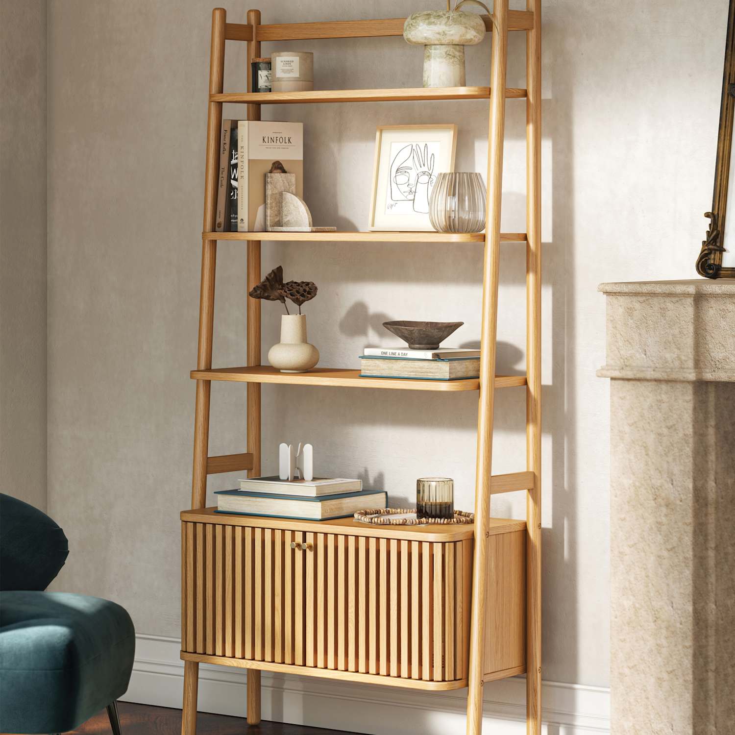 Corndell Soho Large Oak Veneer Bookcase - Natural - Available at M&S