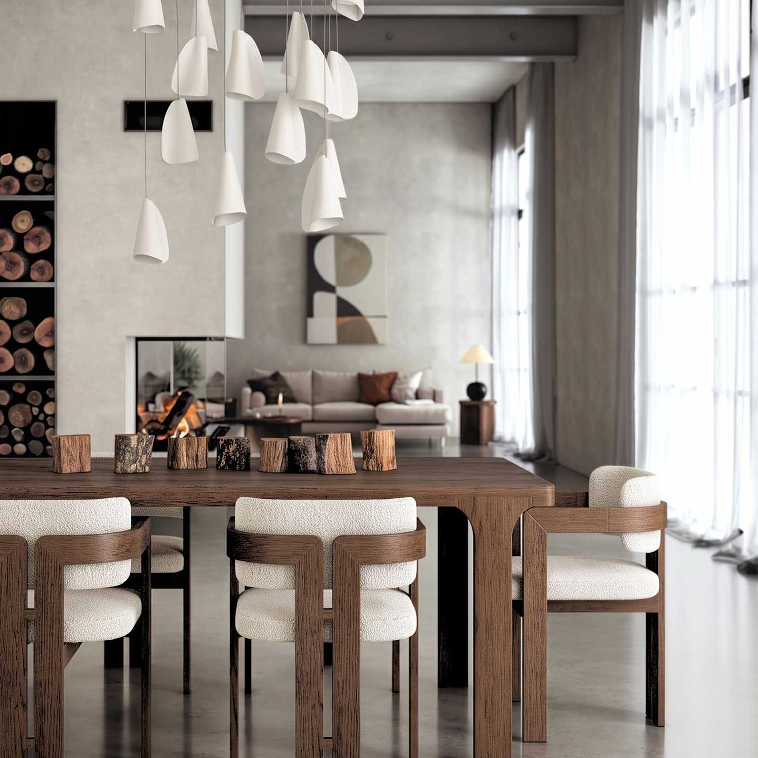 Corndell California Oak Walnut Finish Dining Table - Brown - Available at M&S