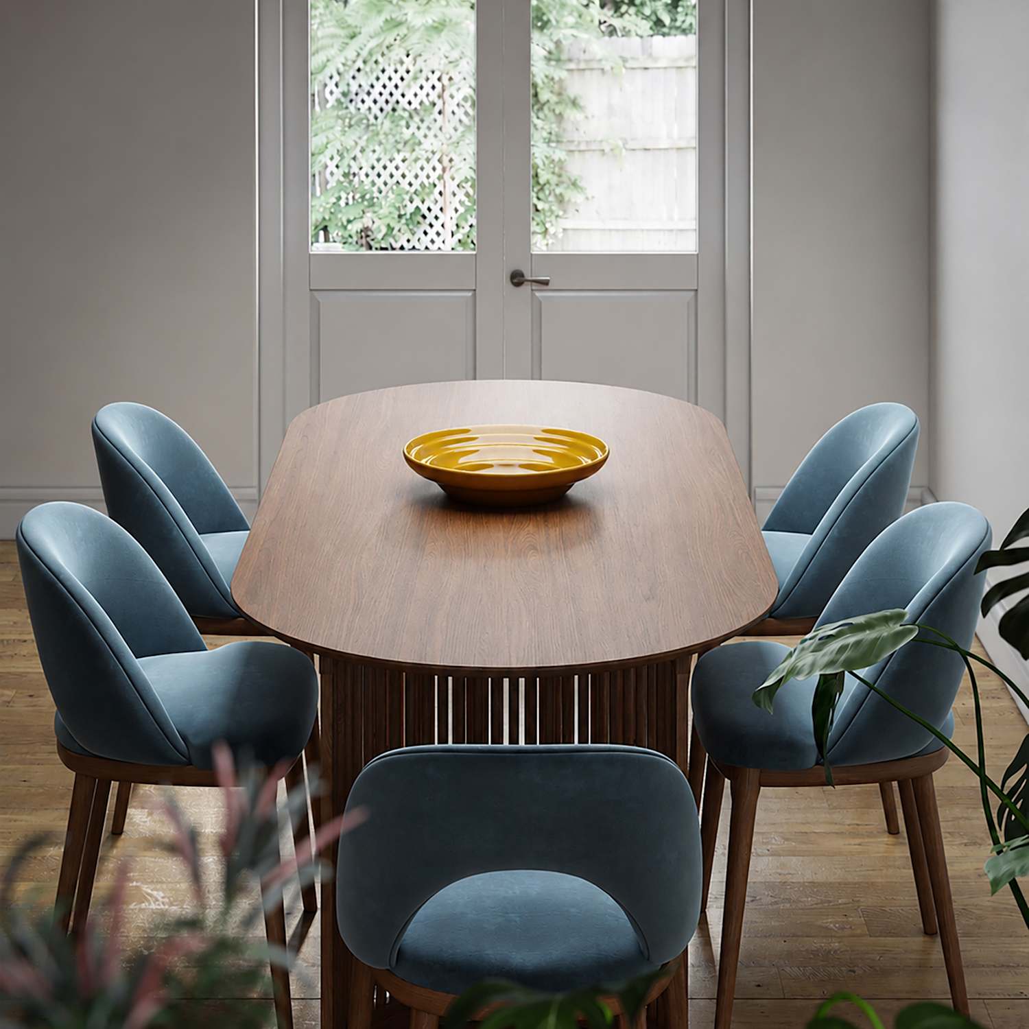 Corndell Set of 2 Kingsbridge Dining Chairs With Dark Legs - Blue - Available at M&S