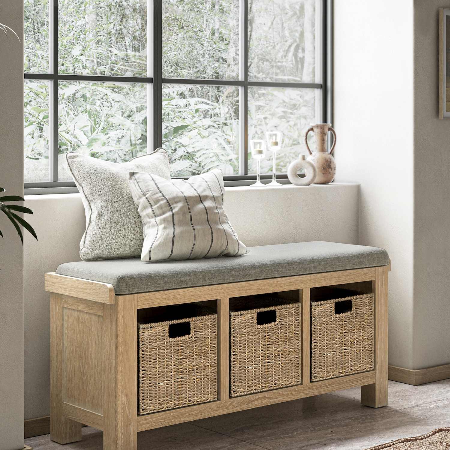Corndell Normandy Oak Storage Bench - Neutral - Available at M&S