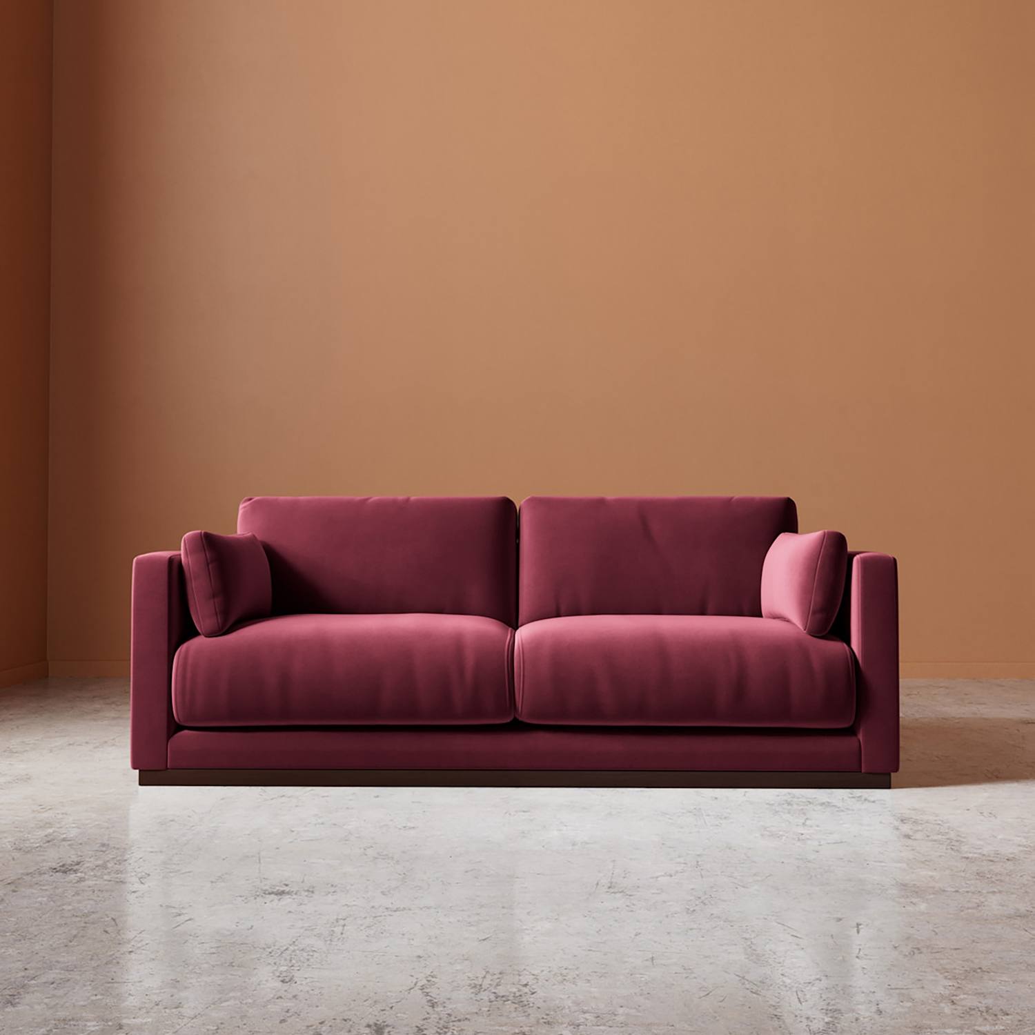 Swoon Alesund Easy Velvet 2 Seater Sofa - Burgundy - Available at M&S