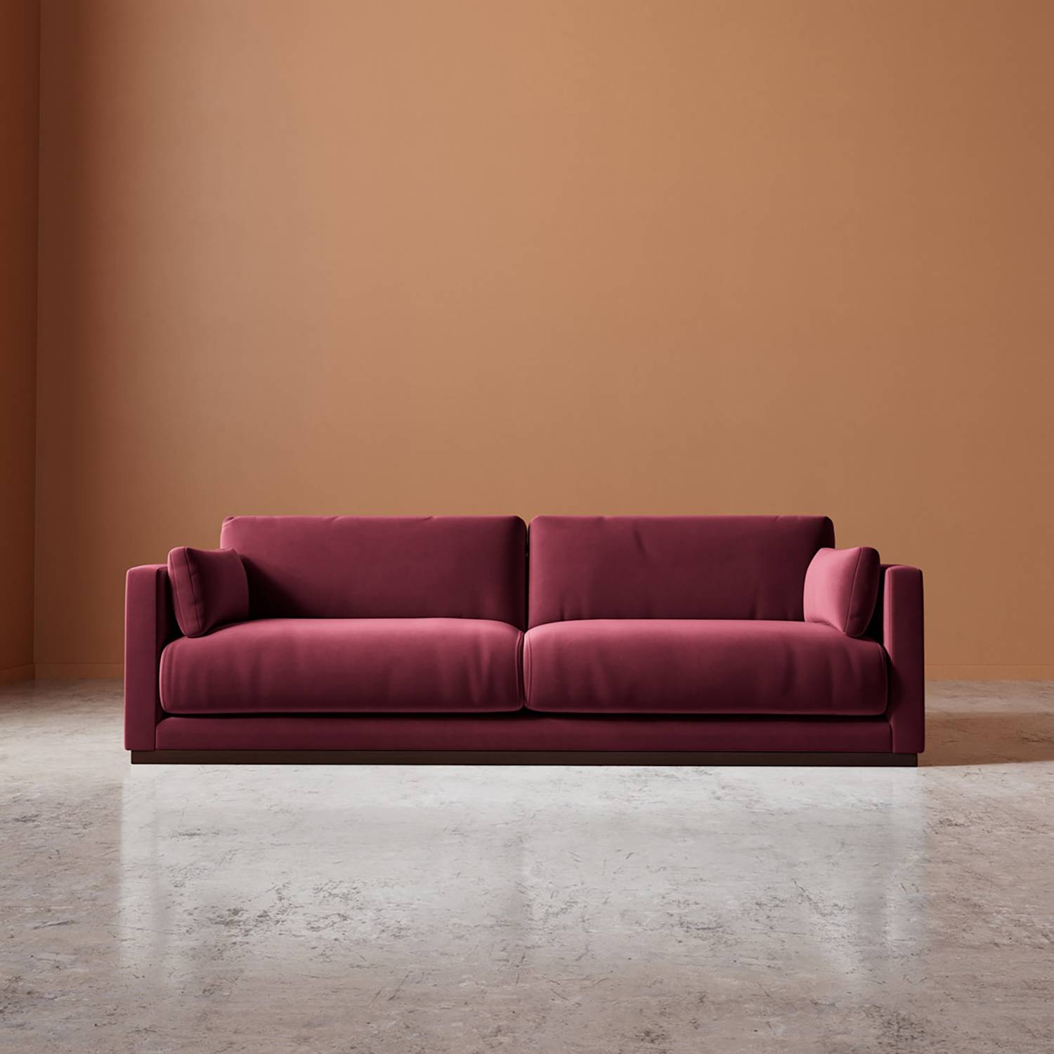 Swoon Alesund Easy Velvet 3 Seater Sofa - Burgundy - Available at M&S