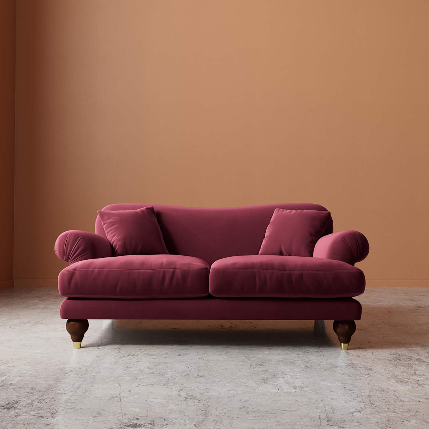 Swoon Willows Easy Velvet 2 Seater Sofa - Burgundy - Available at M&S