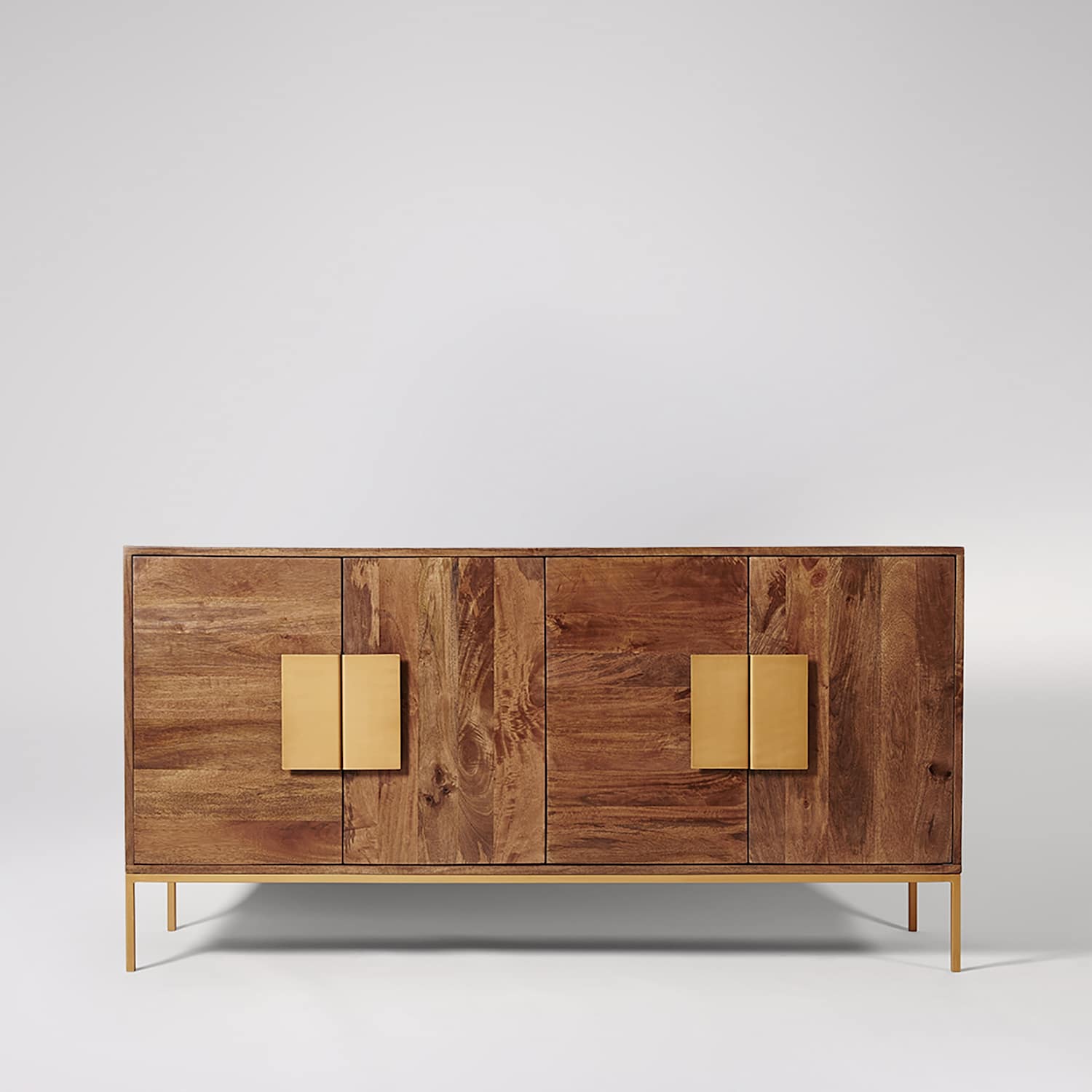 Swoon Banner Mango Wood 4 Door Sideboard - Light Brown - Available at M&S