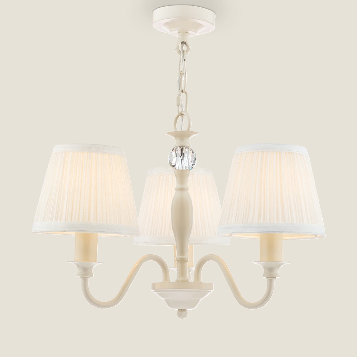 Laura Ashley Ellis Pendant Light - Cream - Available at M&S
