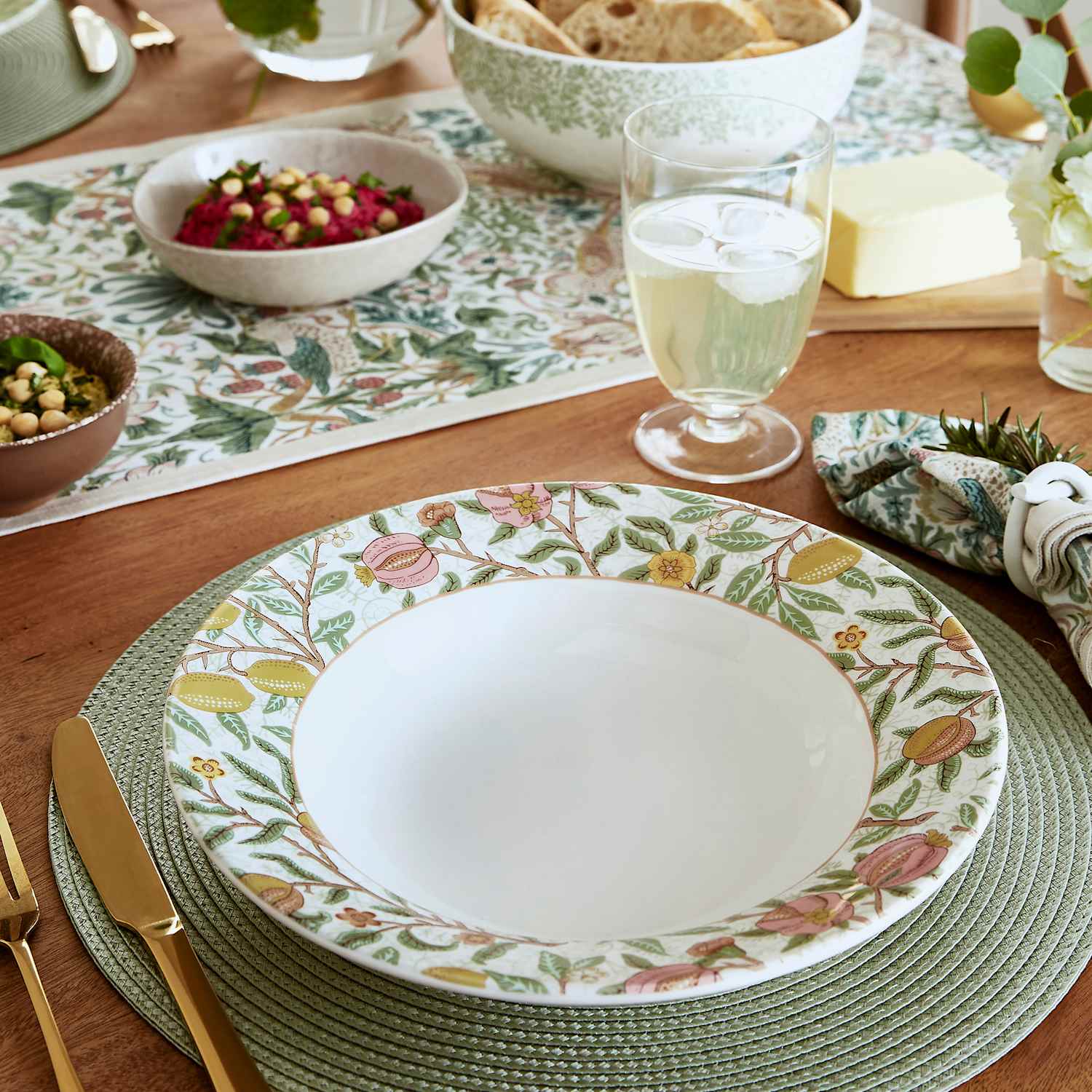 Morris & Co Set of 4 Patterned Pasta Bowls - Multi - Available at M&S