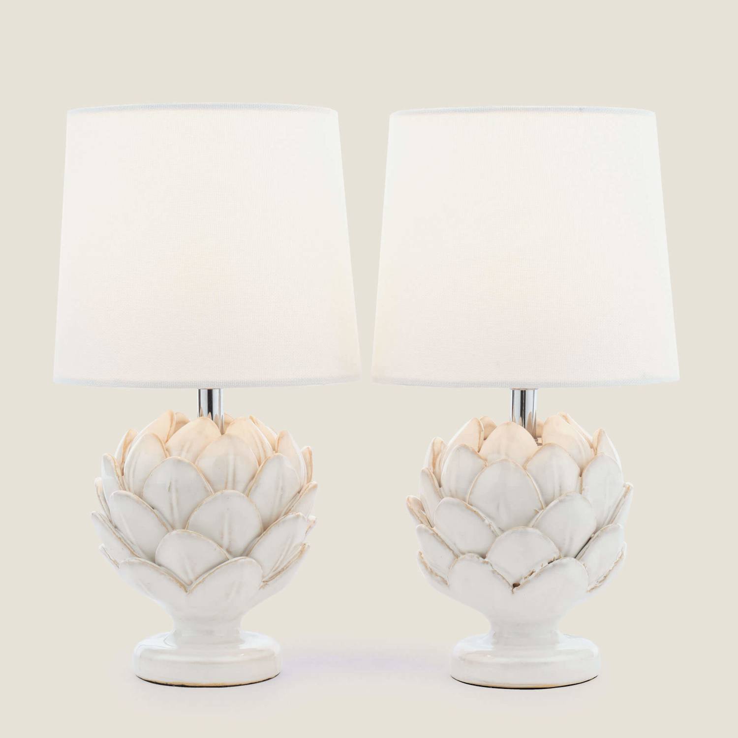 Laura Ashley Set of 2 Artichoke Table Lamps - Champagne - Available at M&S