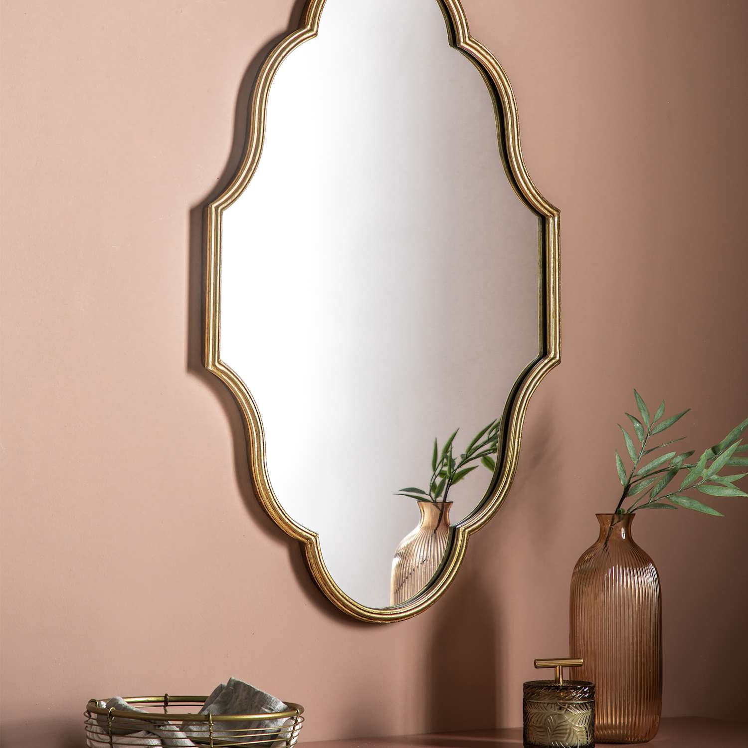 Gallery Direct Castello Large Curved Wall Mirror - Gold - Available at M&S