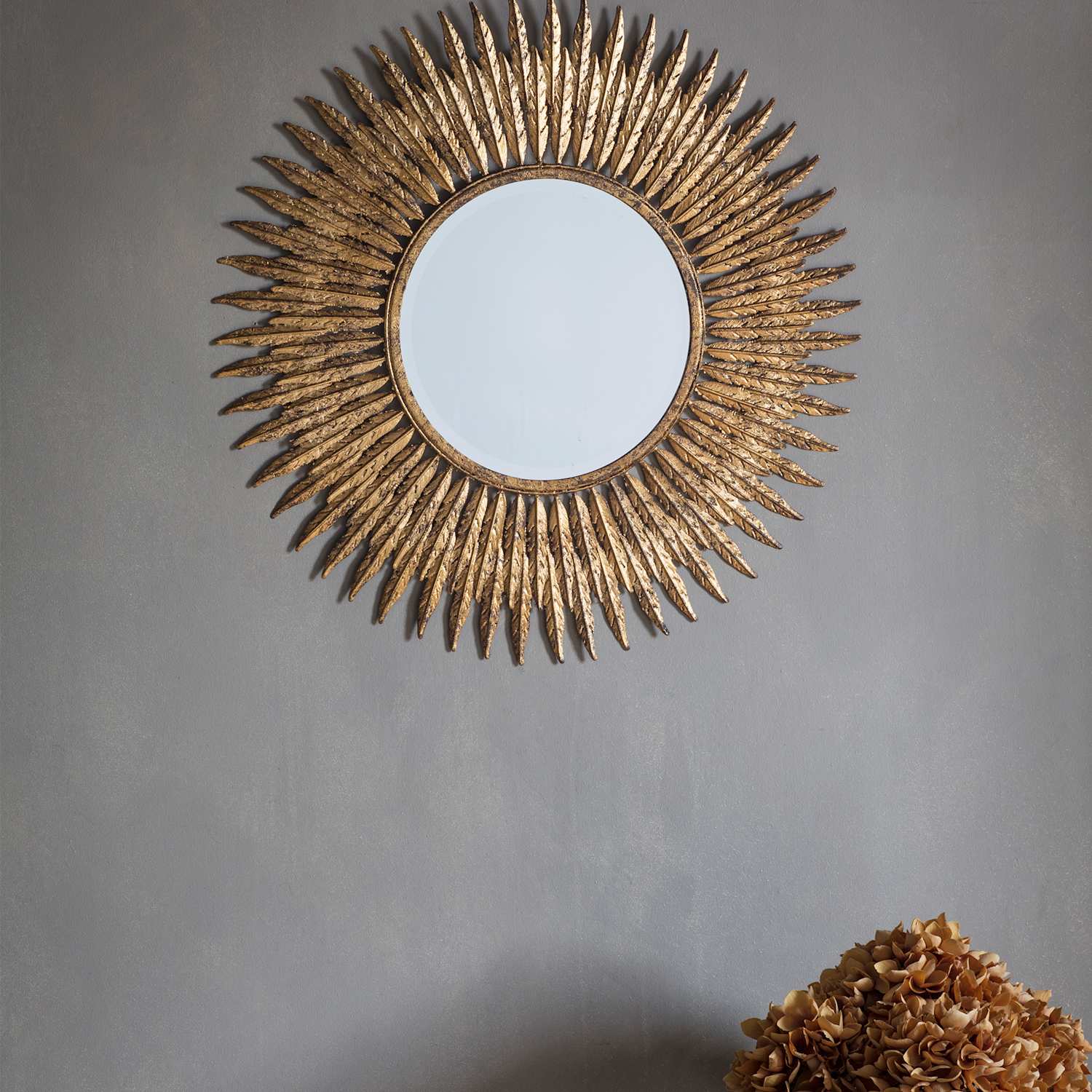 Gallery Direct Quill Small Round Wall Mirror - Gold - Available at M&S