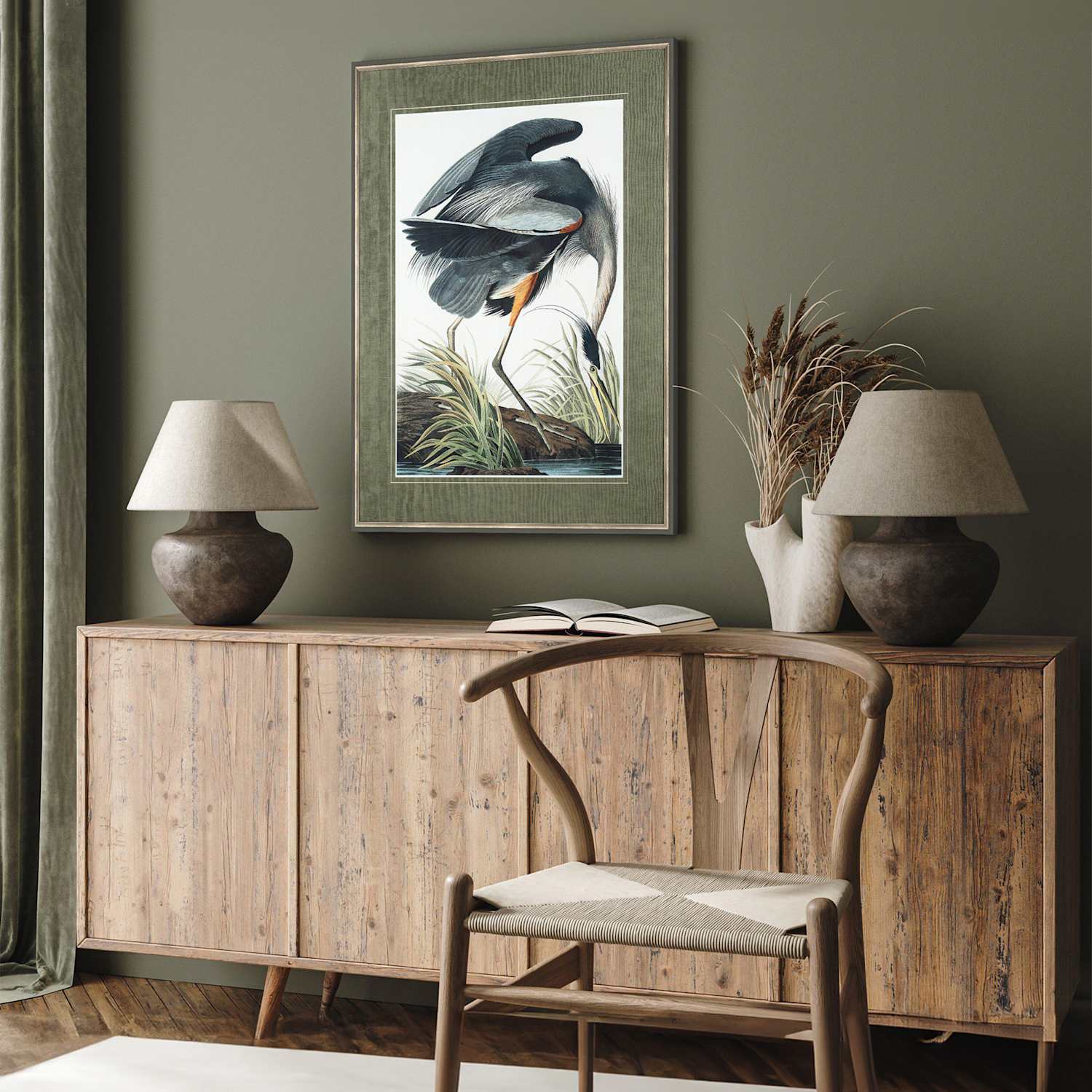 Gallery Direct Vintage Blue Heron Framed Art - Available at M&S