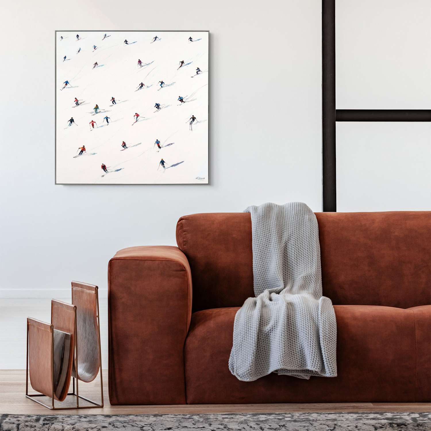 Gallery Direct Downhill Travel Square Framed Art - White - Available at M&S
