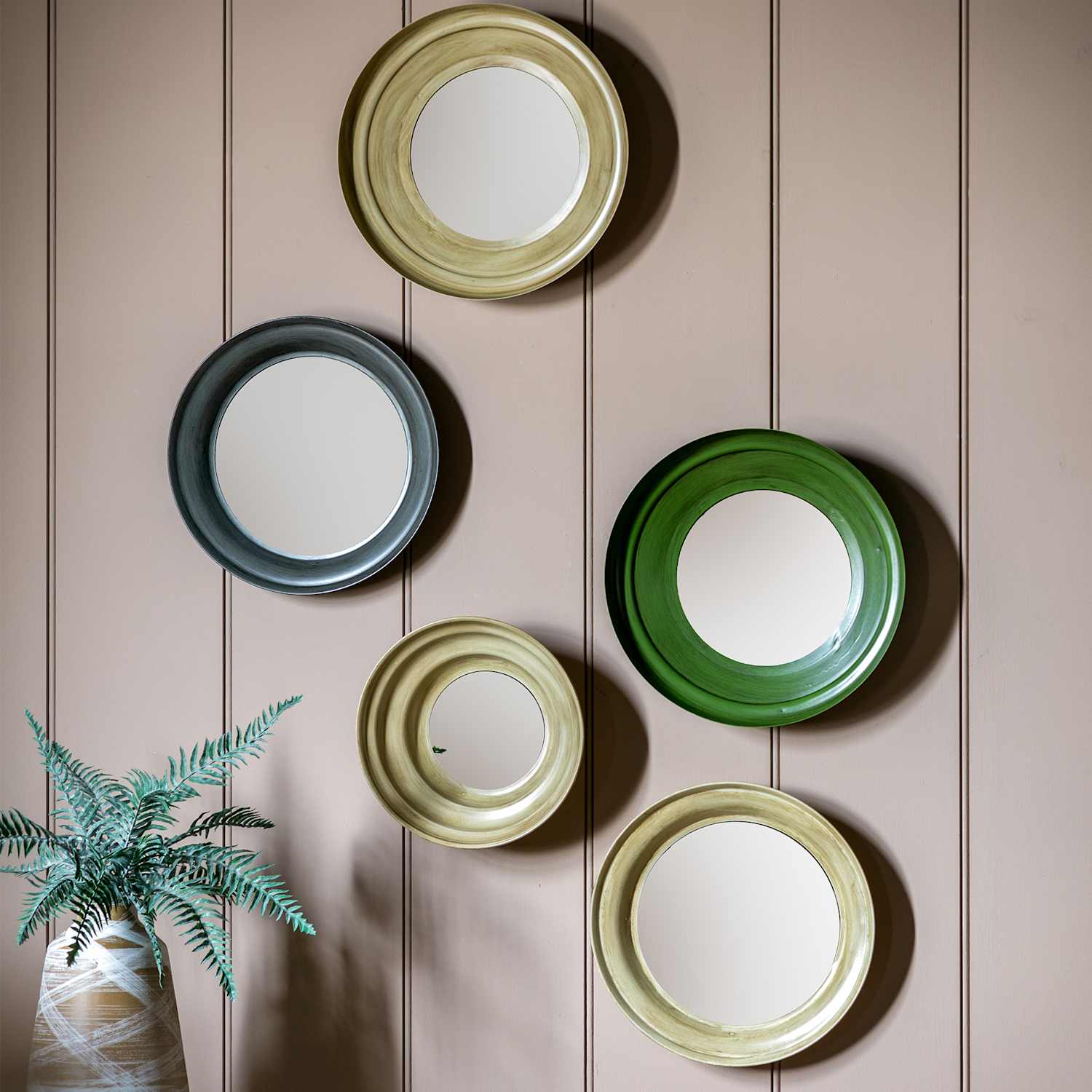 Gallery Direct Set of 5 Crosby Round Wall Mirrors - Multi - Available at M&S