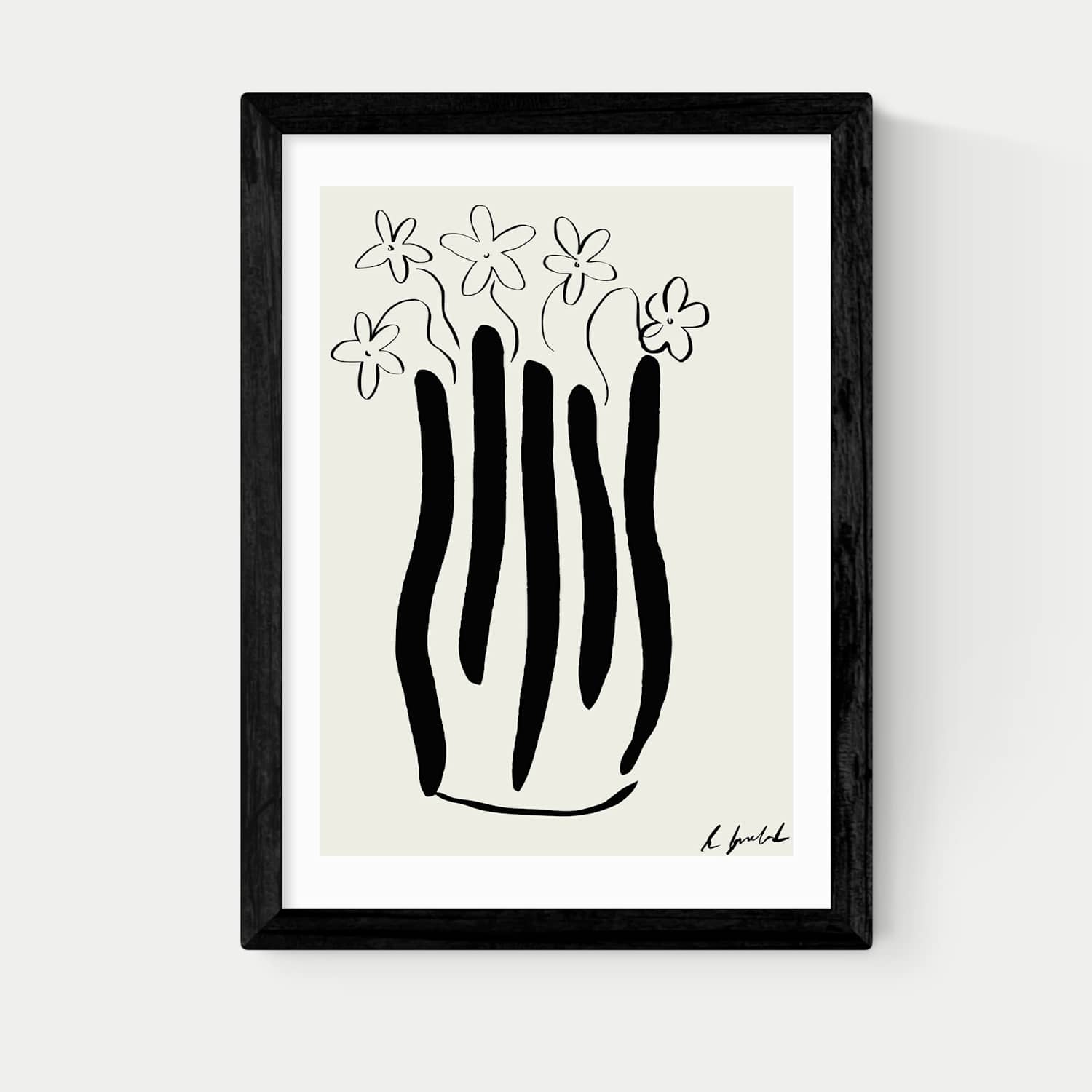 East End Prints Abstract Vase Framed Art - A1 - Black - Available at M&S