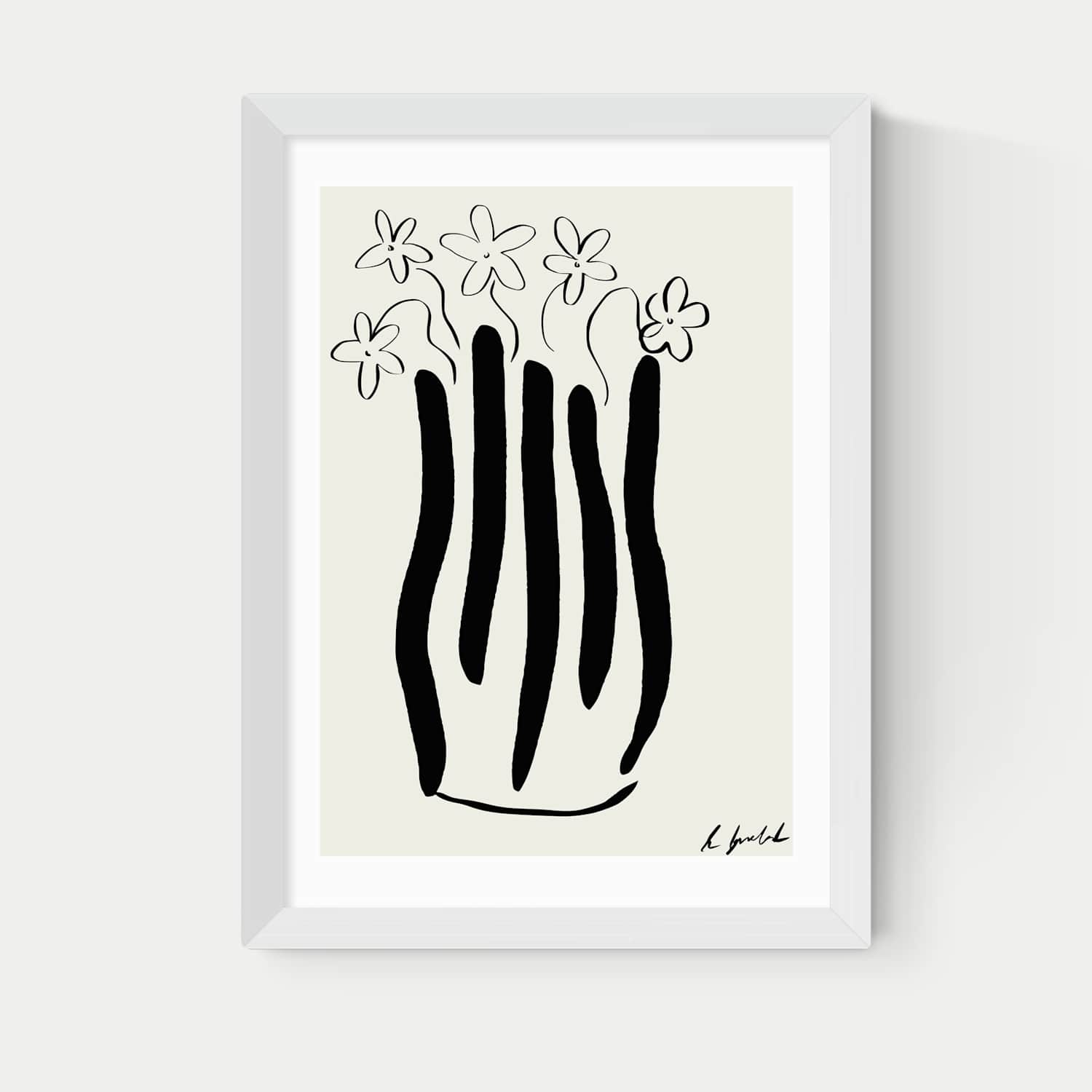 East End Prints Abstract Vase Framed Art - A1 - White - Available at M&S