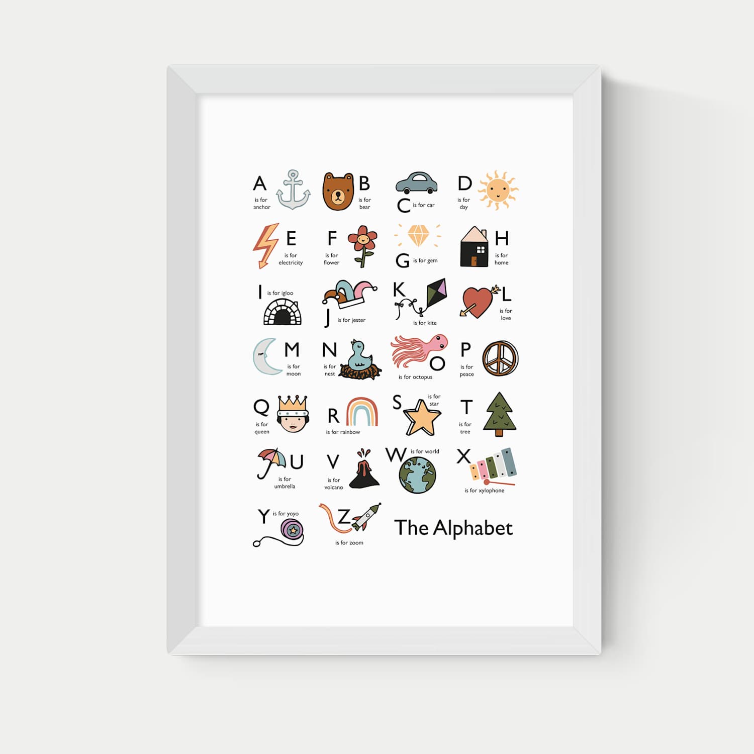 East End Prints Alphabet In White Framed Art - A2 - Available at M&S
