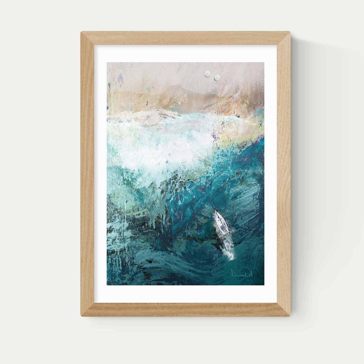 East End Prints Azure Walk Framed Art - A2 - Natural - Available at M&S