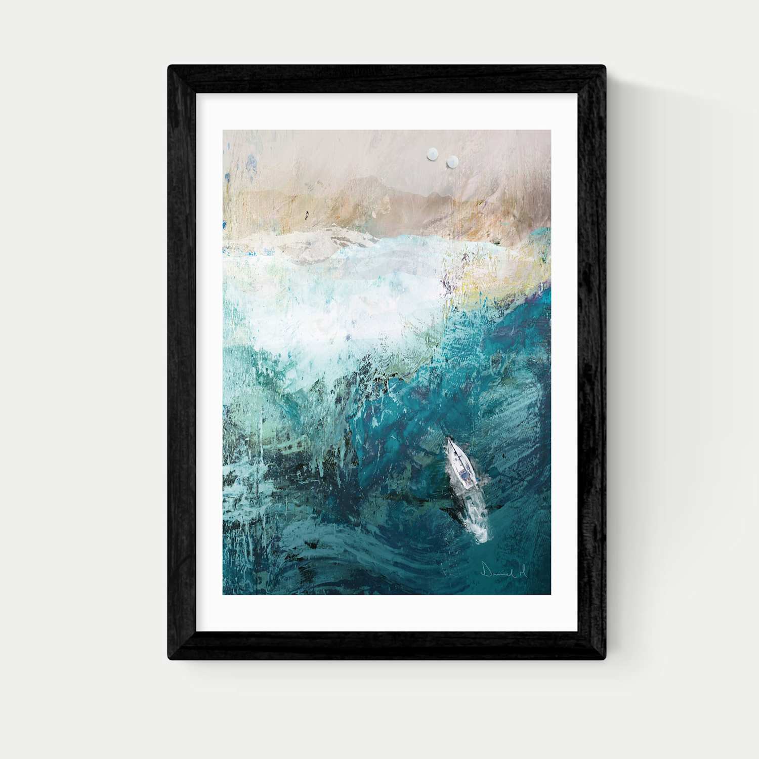 East End Prints Azure Walk Framed Art - A2 - Black - Available at M&S