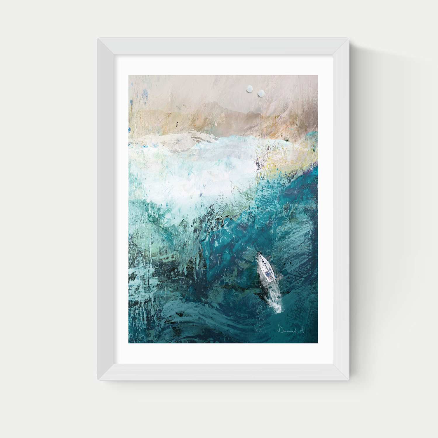 East End Prints Azure Walk Framed Art - A3 - White - Available at M&S