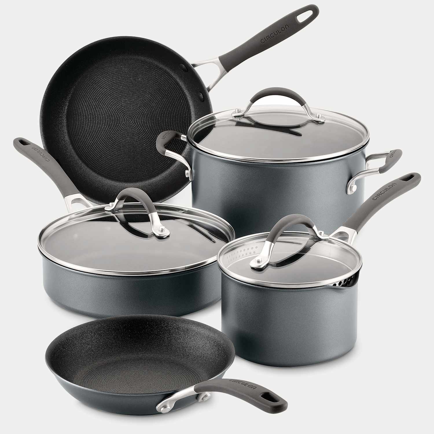 Circulon Scratch Defense Extreme Non Stick Pan Set - Grey - Available at M&S