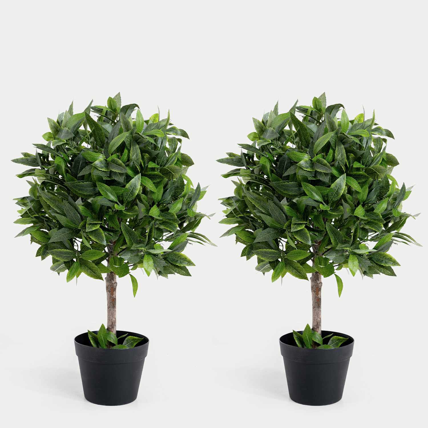 Blooming Artificial 2.5ft Set of 2 Artificial Bay Bush Ball Trees - Green - Available at M&S