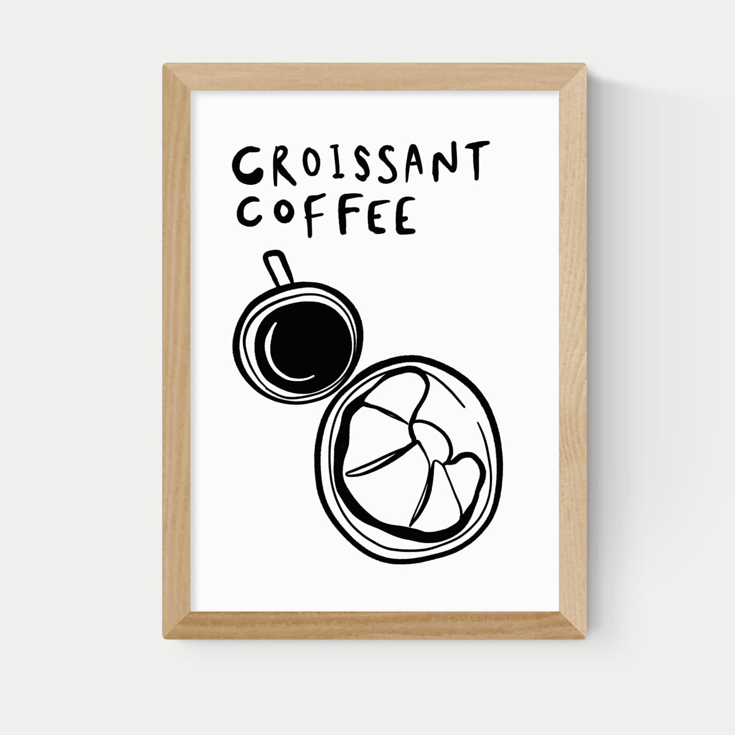 East End Prints Croissant Coffee Framed Art - A1 - Natural - Available at M&S