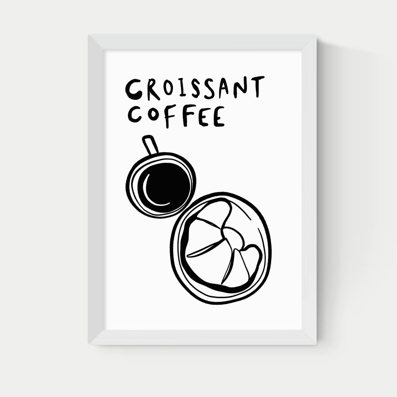 East End Prints Croissant Coffee Framed Art - A1 - White - Available at M&S