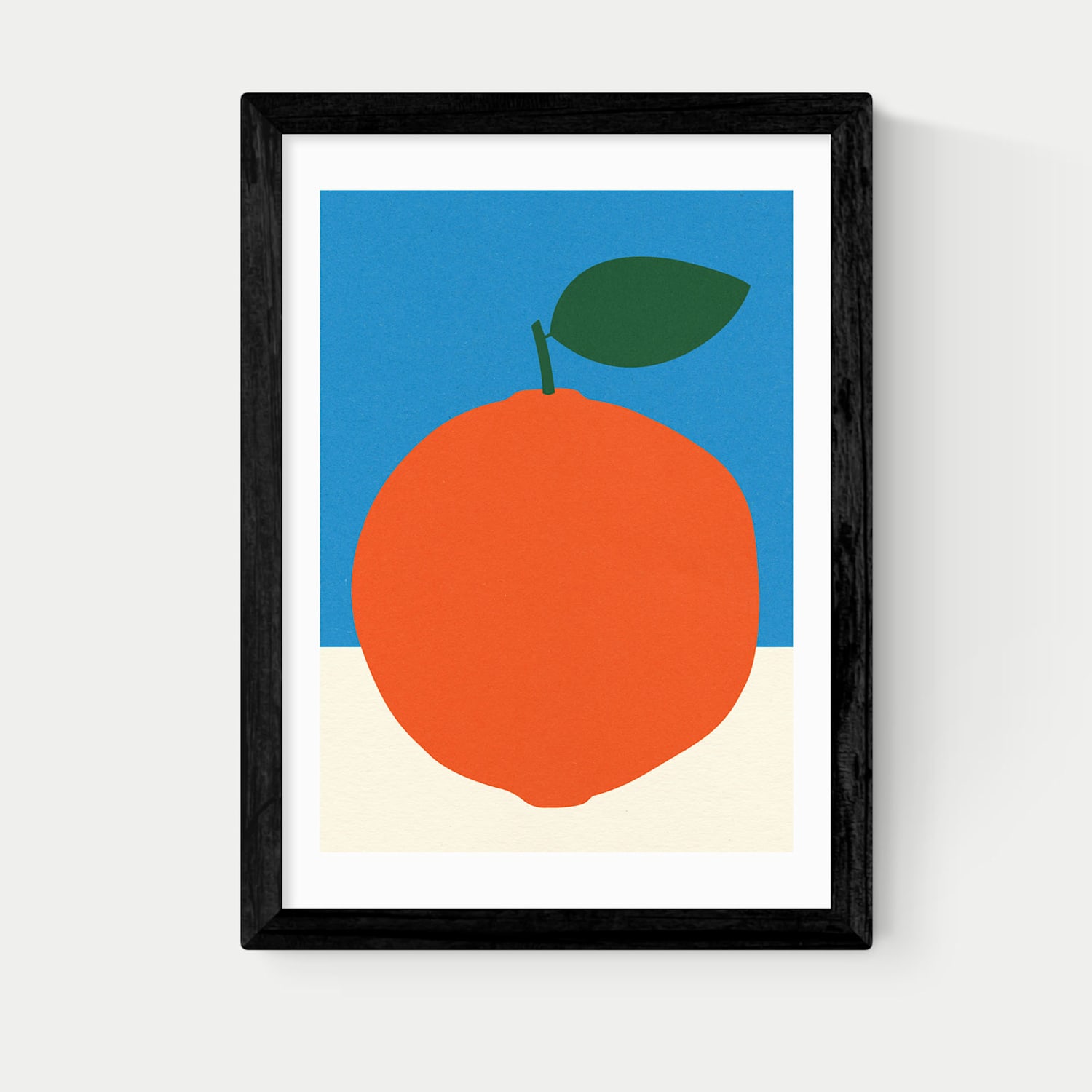 East End Prints Orange (Blue & Orange) Framed Art - A2 - Black - Available at M&S