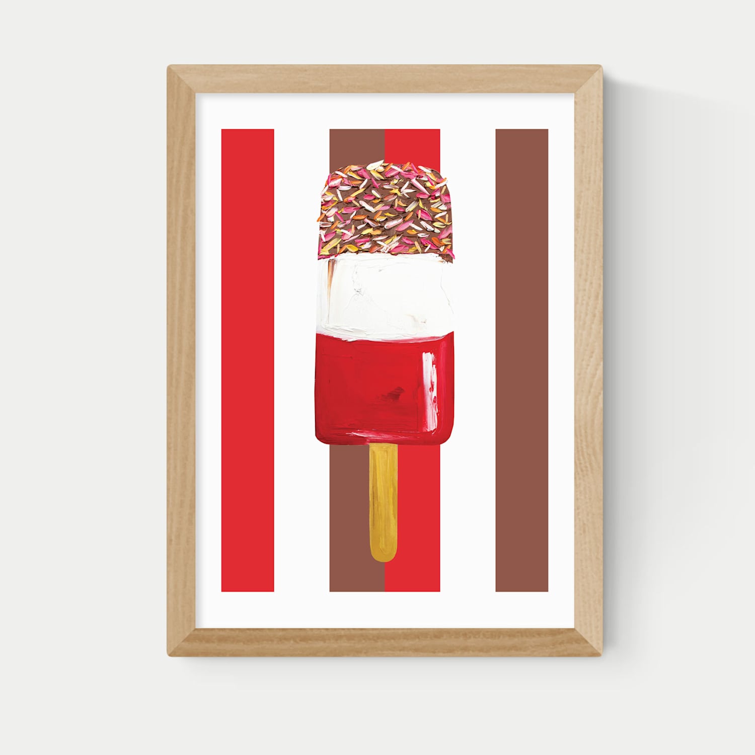 East End Prints Fab Stripes Framed Art - A1 - Natural - Available at M&S