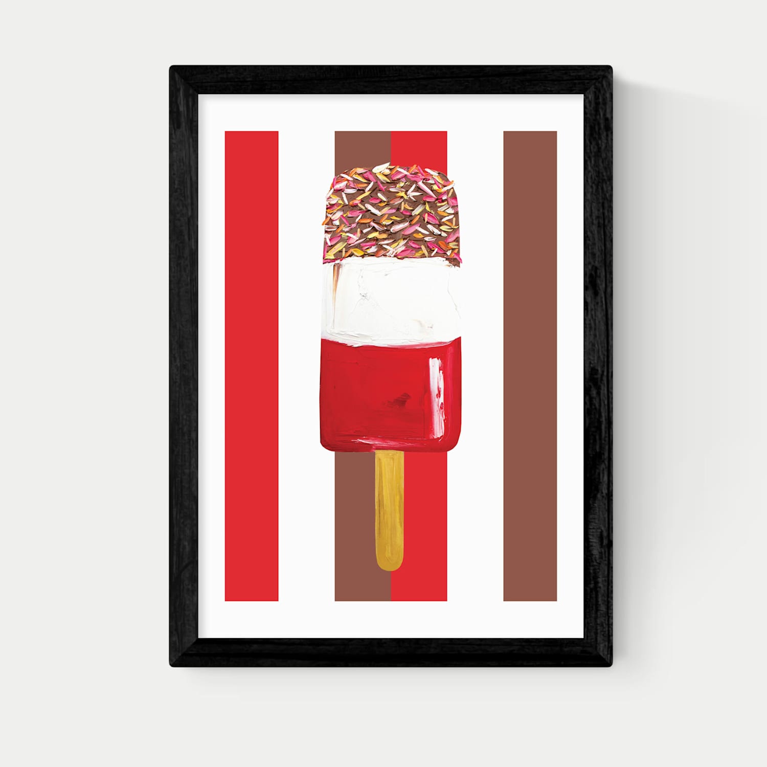 East End Prints Fab Stripes Framed Art - A1 - Black - Available at M&S