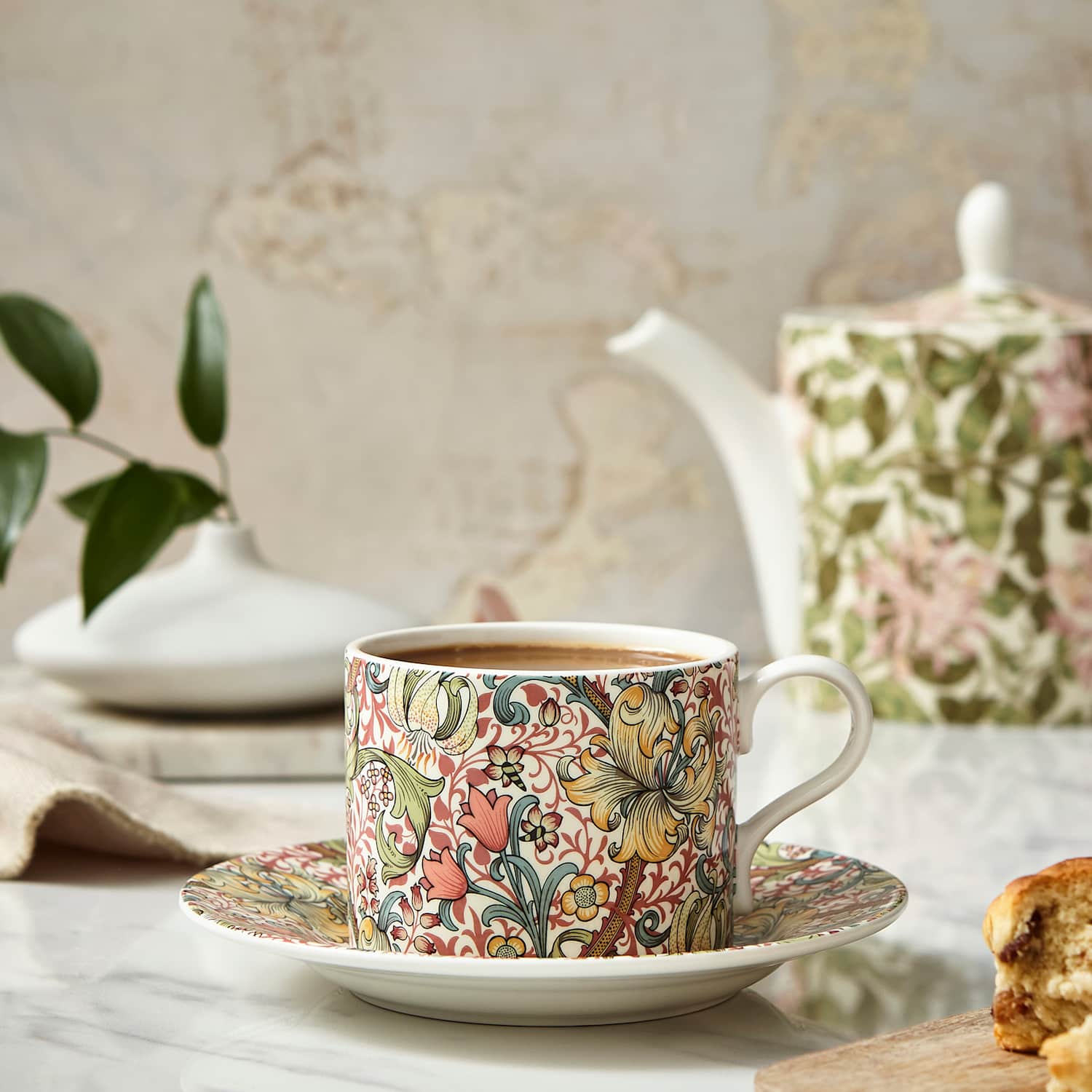 Morris & Co Golden Lily Cup & Saucer - Multi - Available at M&S