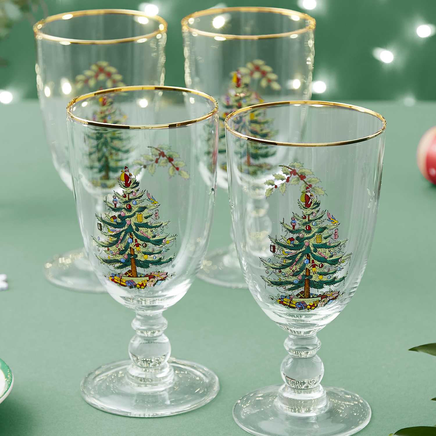 Spode Set of 4 Christmas Tree Wine Tumblers - Multi - Available at M&S