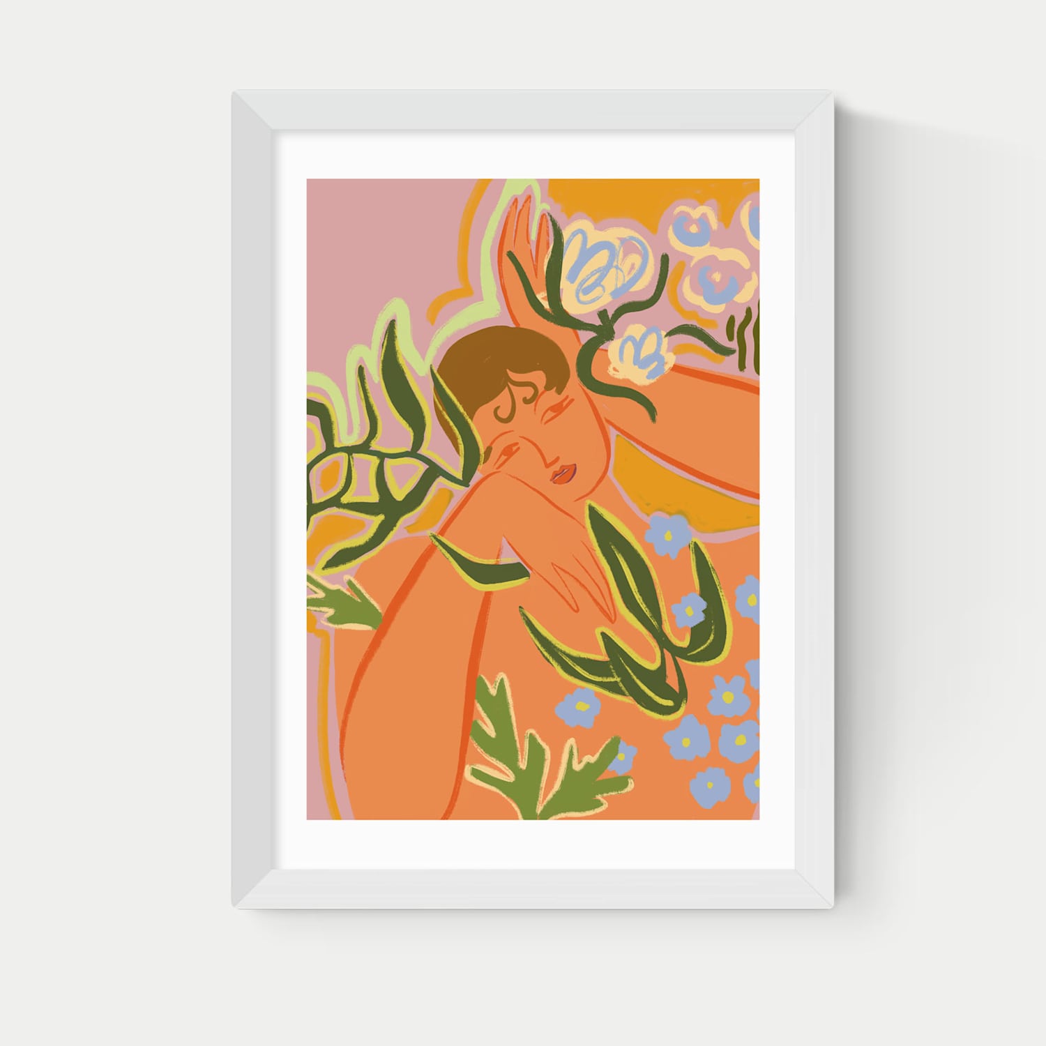 East End Prints Flourish Framed Art - A1 - White - Available at M&S
