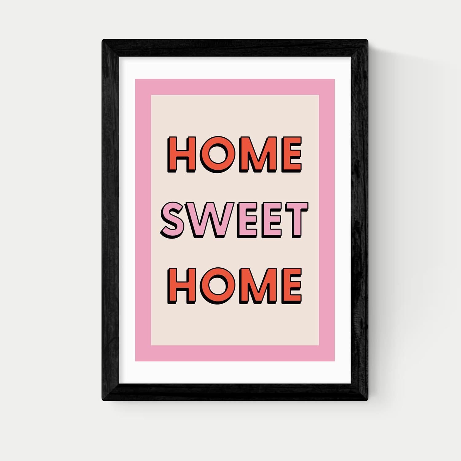 East End Prints Home Sweet Home Framed Art - A2 - Black - Available at M&S