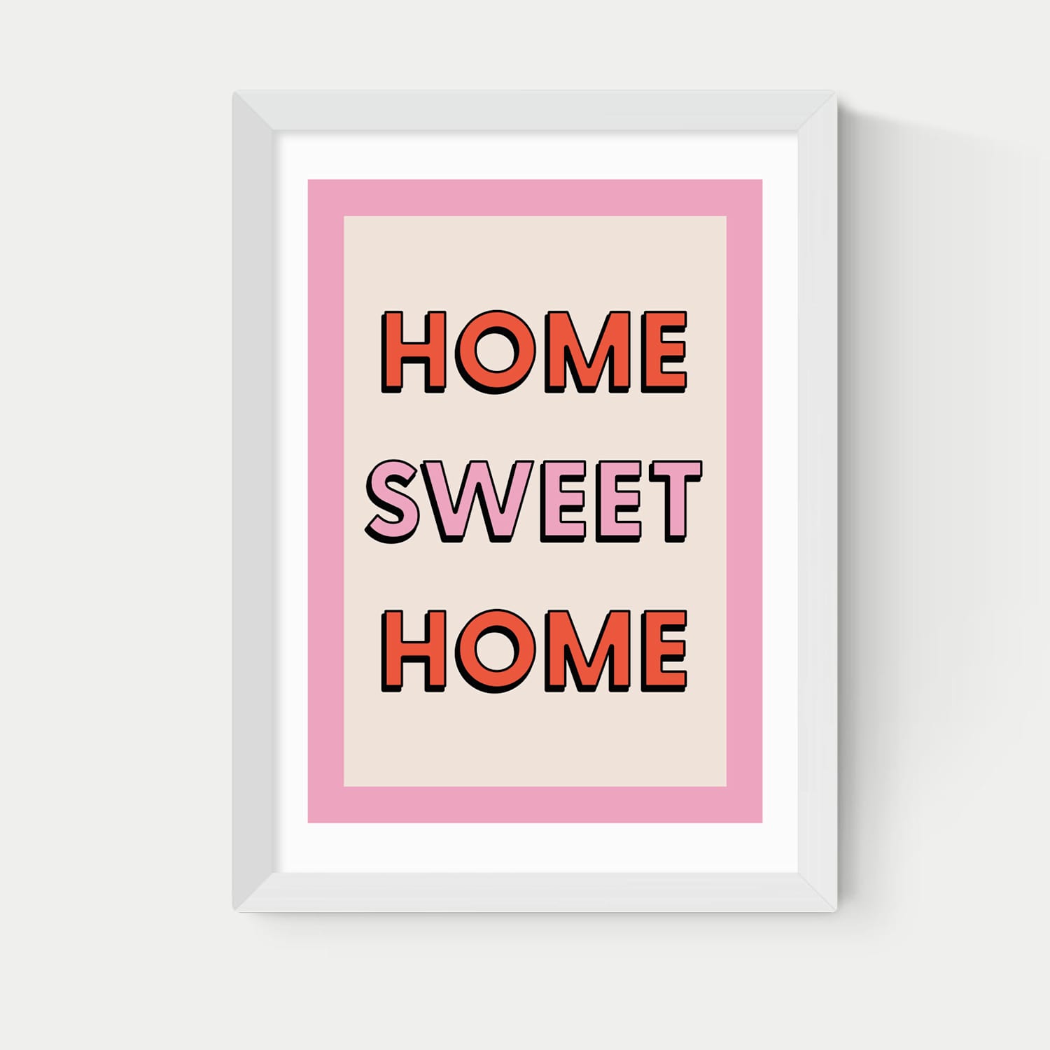 East End Prints Home Sweet Home Framed Art - A2 - White - Available at M&S