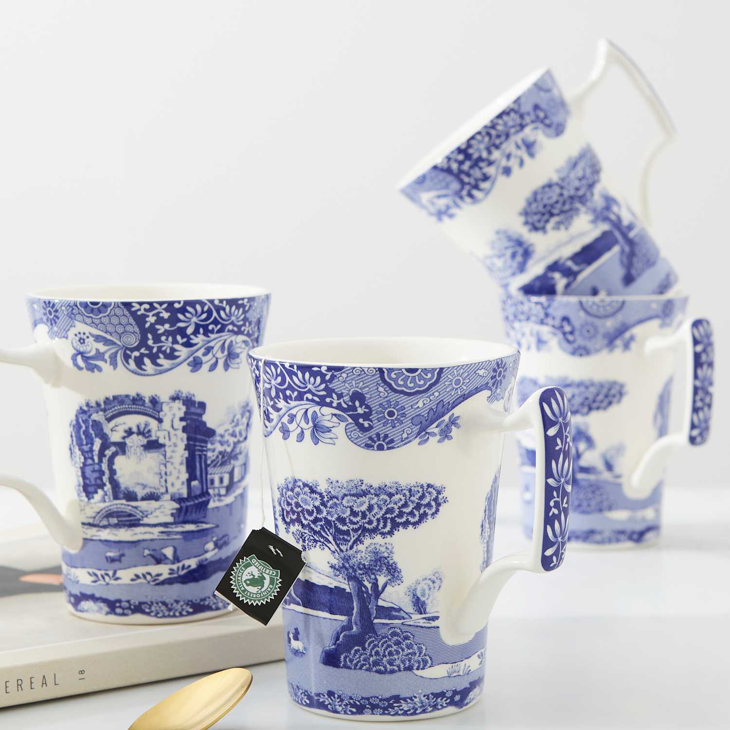 Spode Set of 4 BIue Italian Mugs - Blue - Available at M&S