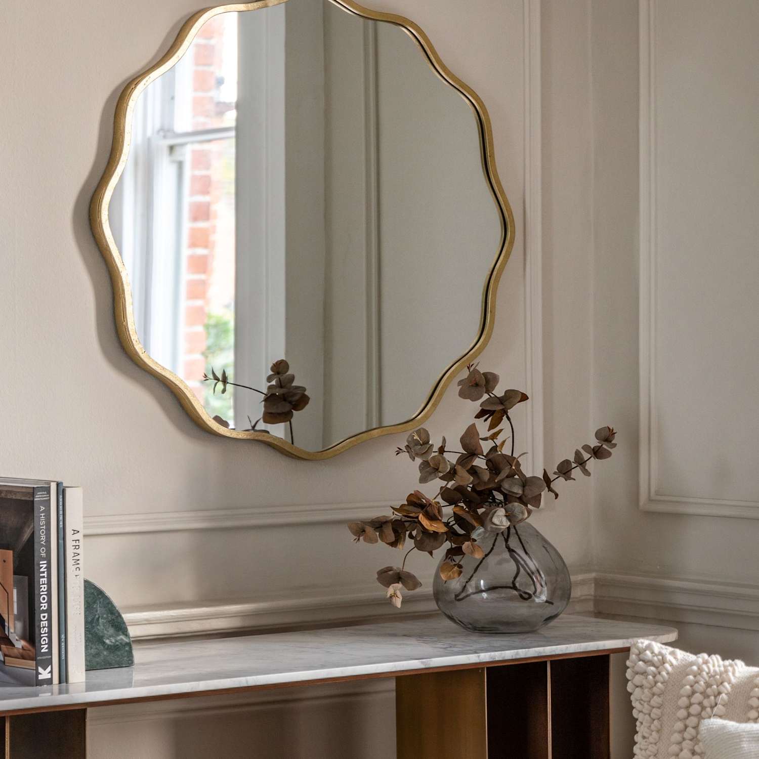 Gallery Direct Sloane Metal Large Round Wall Mirror - Gold - Available at M&S