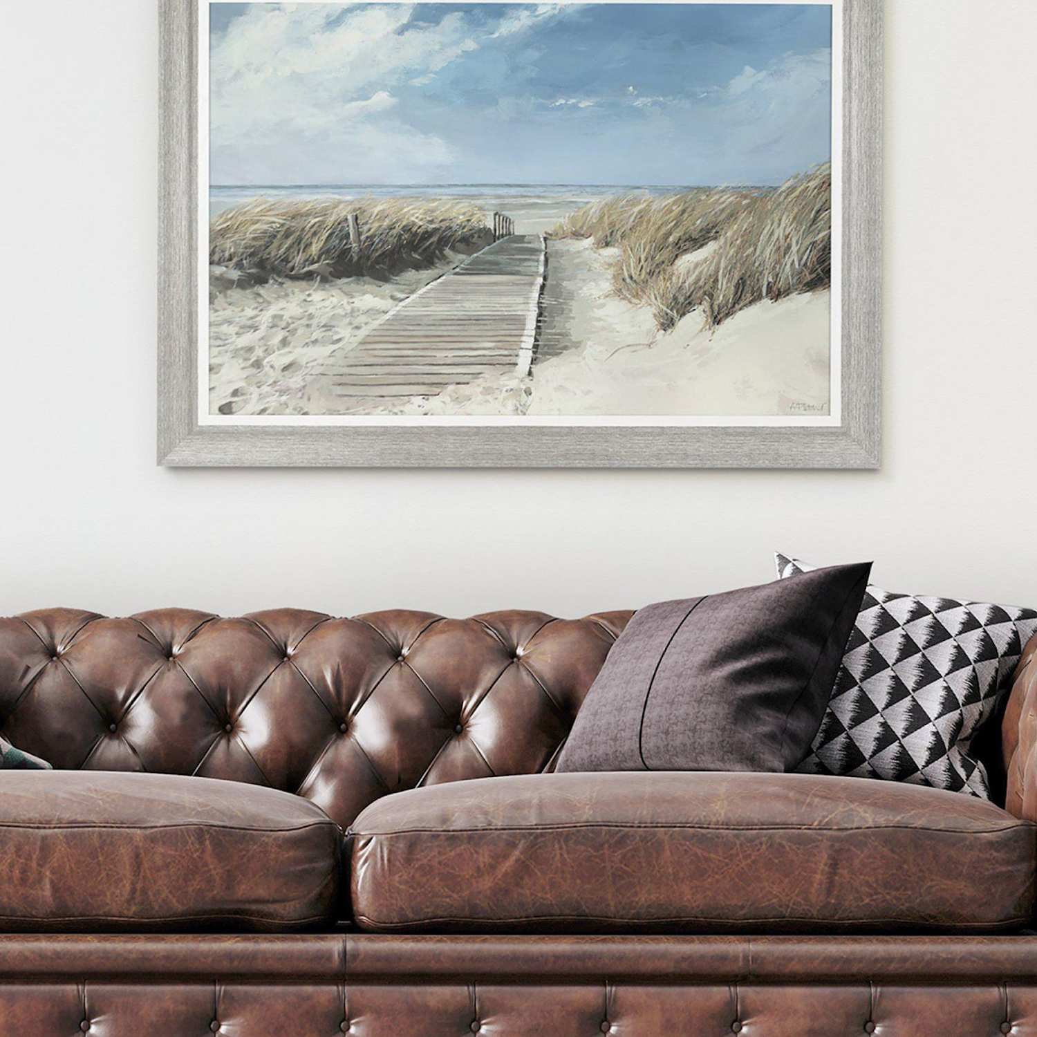Gallery Direct View to the Sea Rectangle Framed Canvas - Blue - Available at M&S