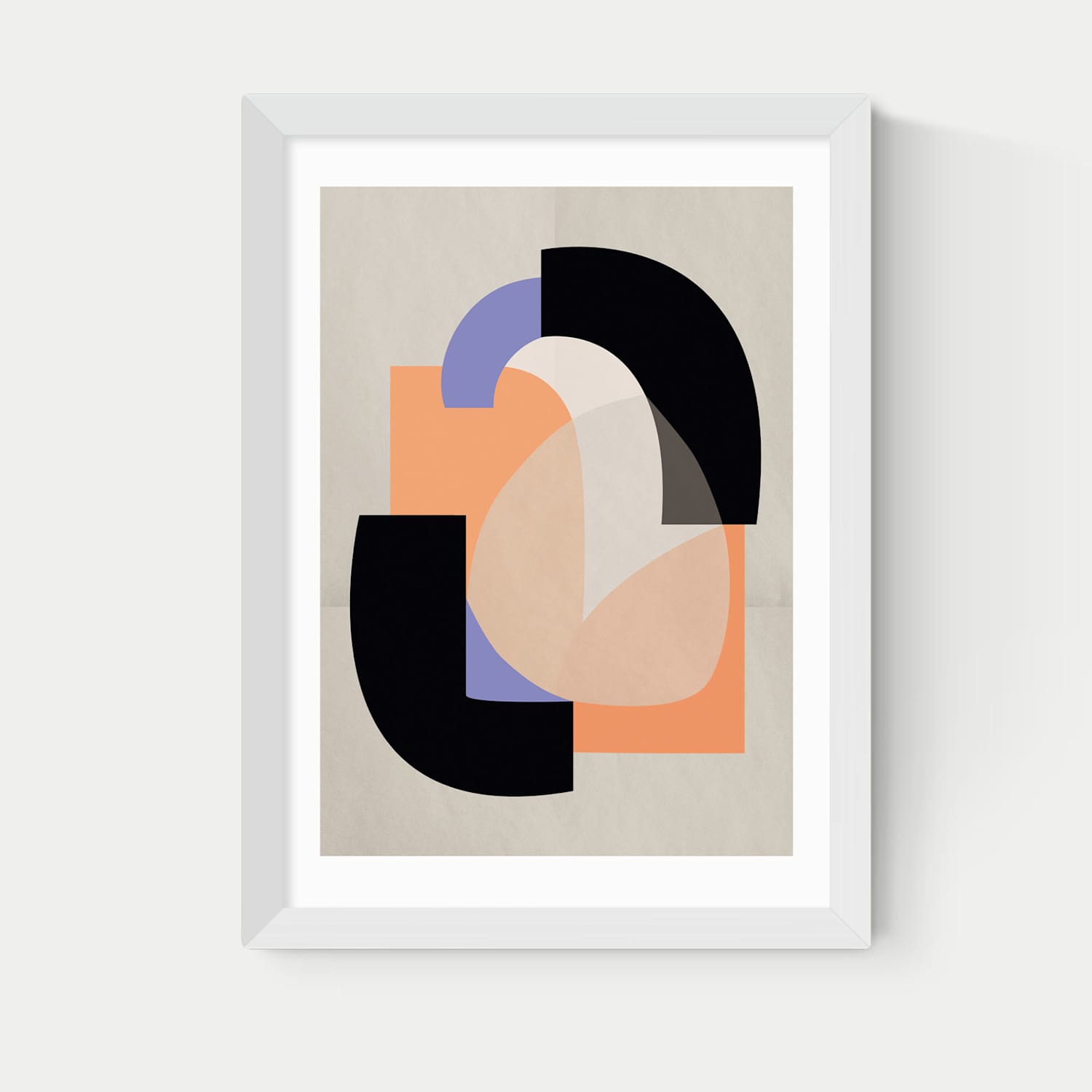 East End Prints Playful Shapes Framed Art - A1 - White - Available at M&S