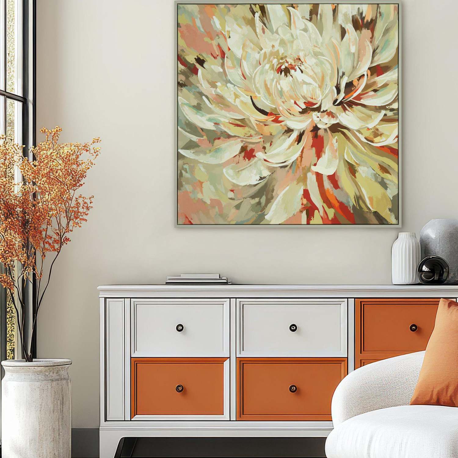 Gallery Direct Loved Up Floral Square Framed Canvas - Multi - Available at M&S