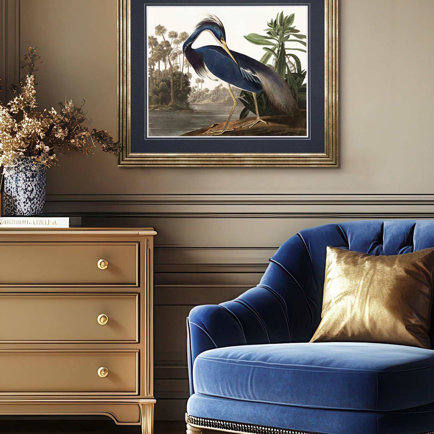 Gallery Direct Louisiana Heron Rectangle Framed Art - Multi - Available at M&S