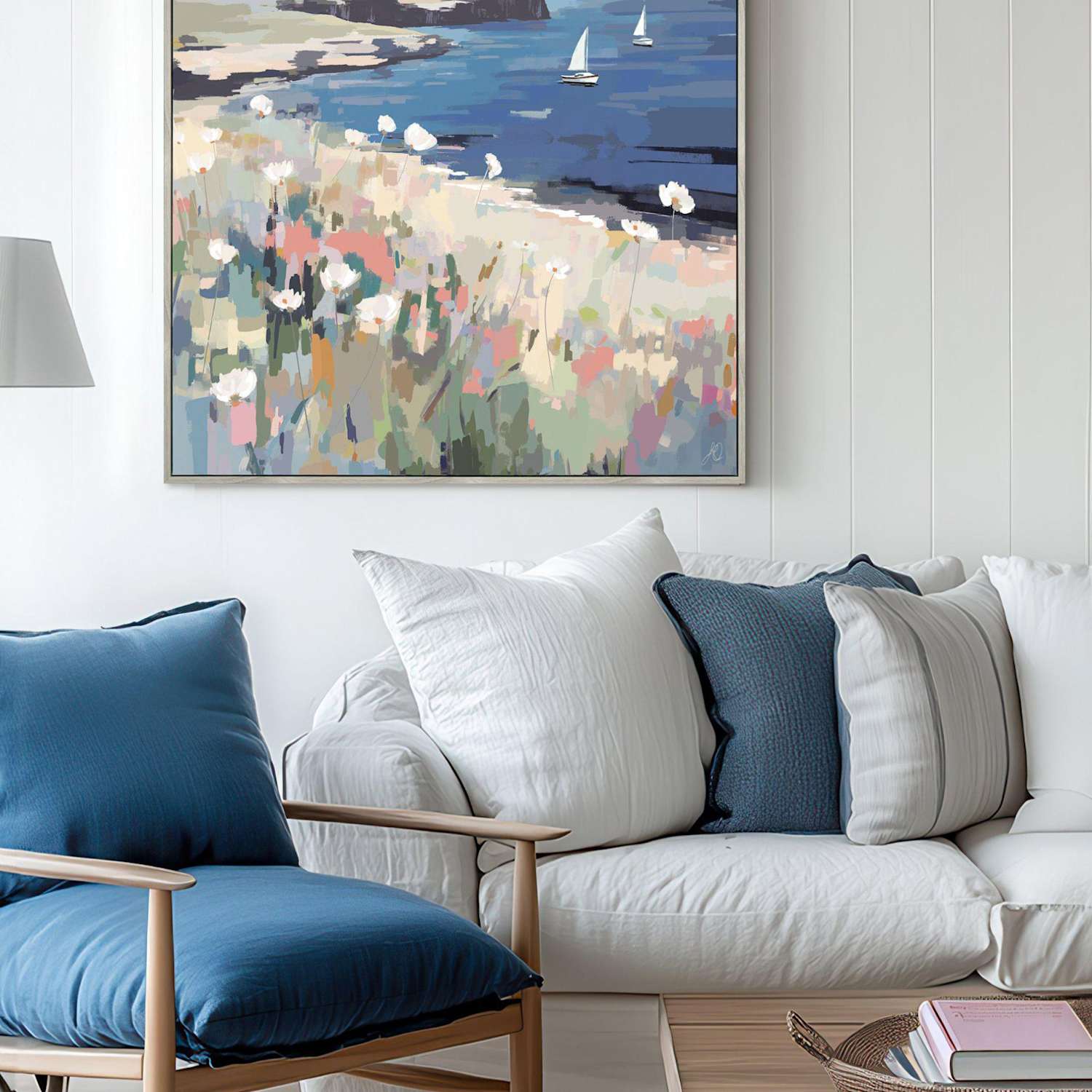 Gallery Direct On the Breeze Square Framed Canvas - Multi - Available at M&S