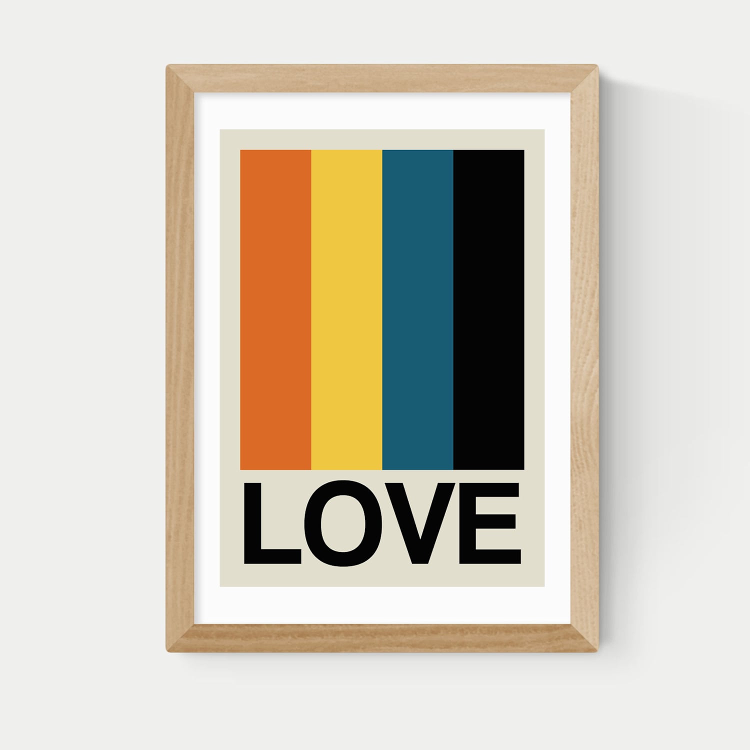 East End Prints Retro Stripe Framed Art - A1 - Natural - Available at M&S