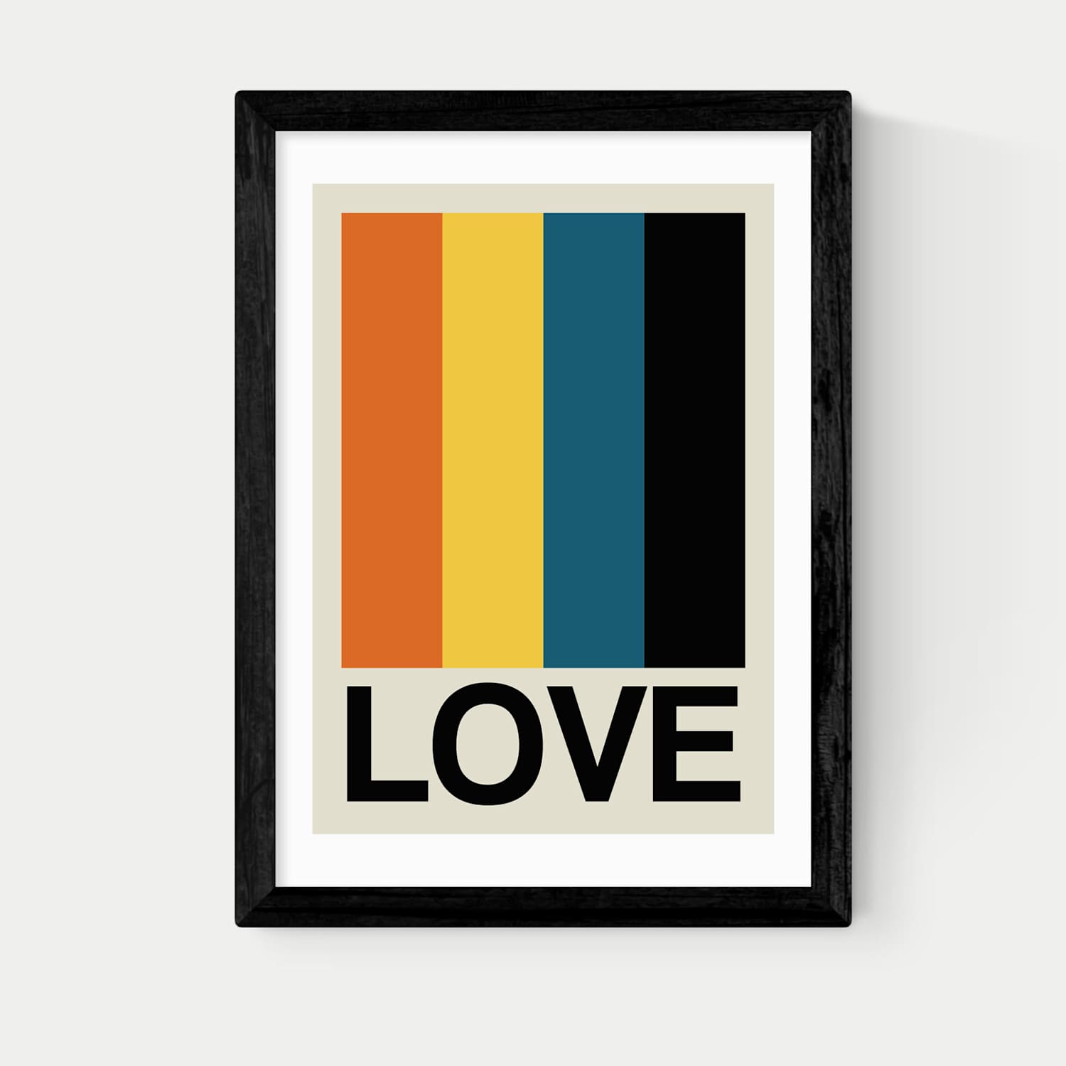 East End Prints Retro Stripe Framed Art - A1 - Black - Available at M&S