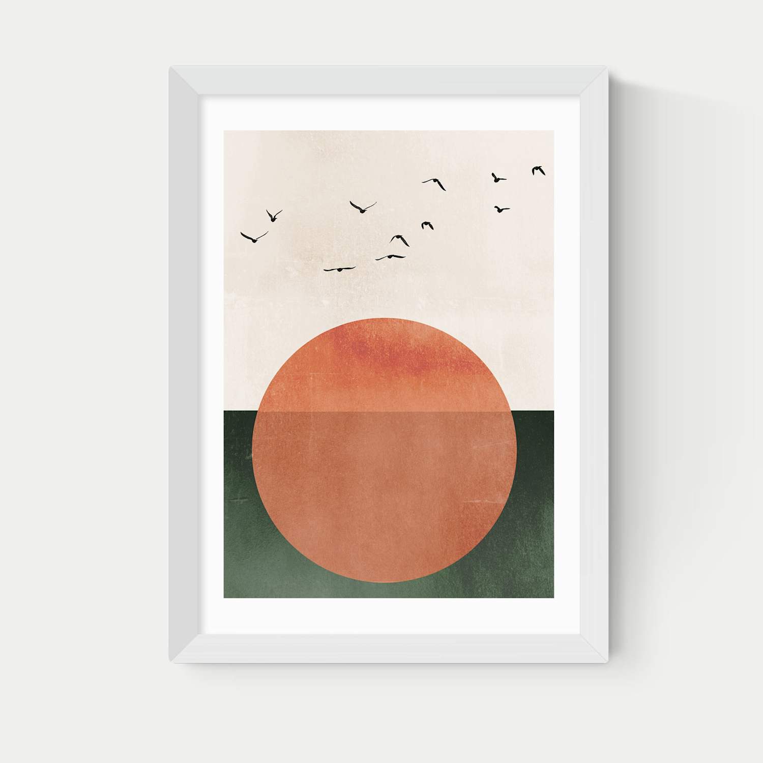 East End Prints Rising Sun Framed Art - A1 - White - Available at M&S