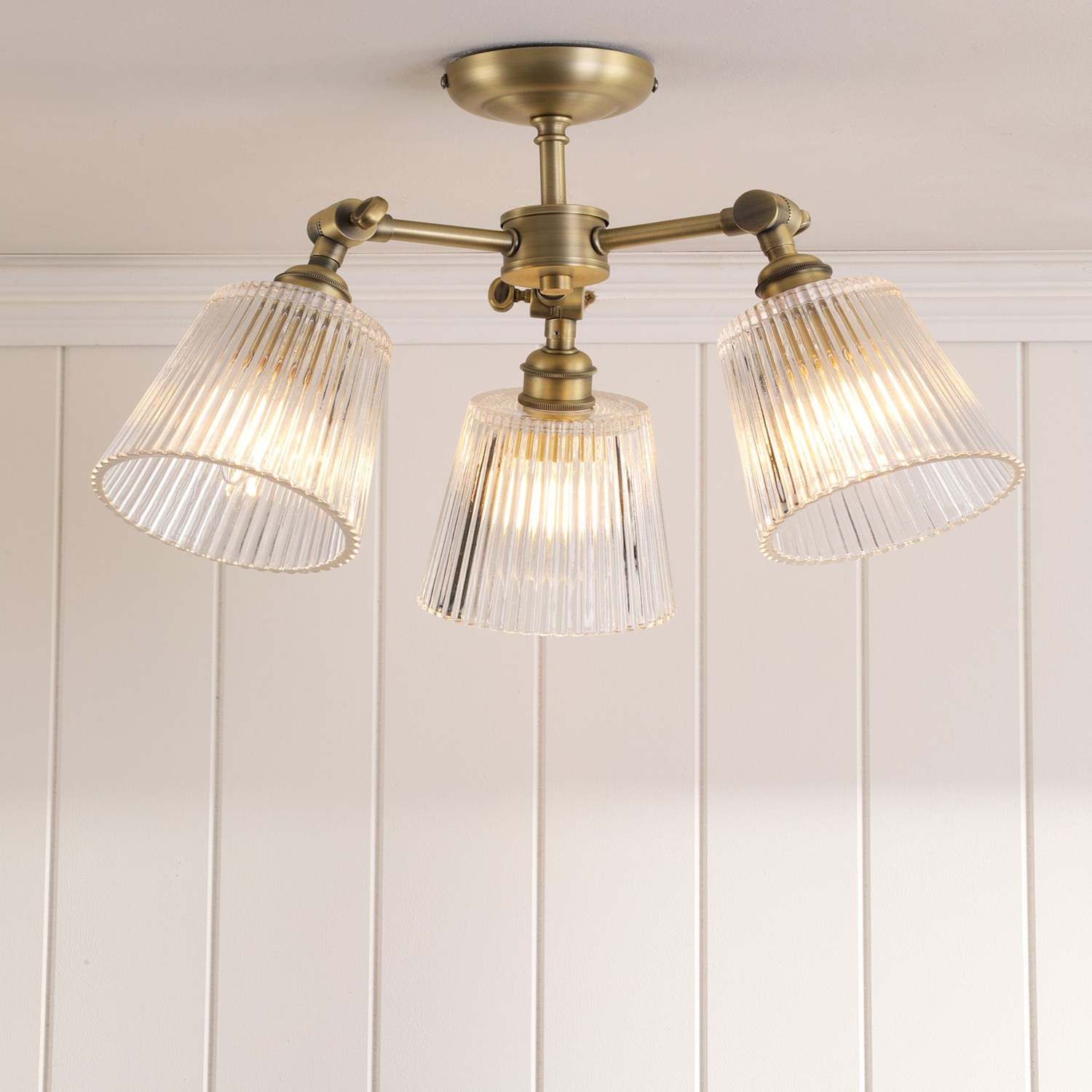 Laura Ashley Callaghan Ceiling Light - Antique Brass - Available at M&S