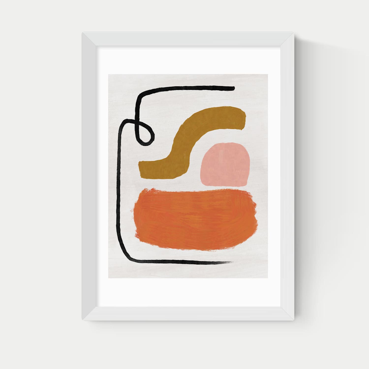 East End Prints Simple Abstract Framed Art - A1 - White - Available at M&S