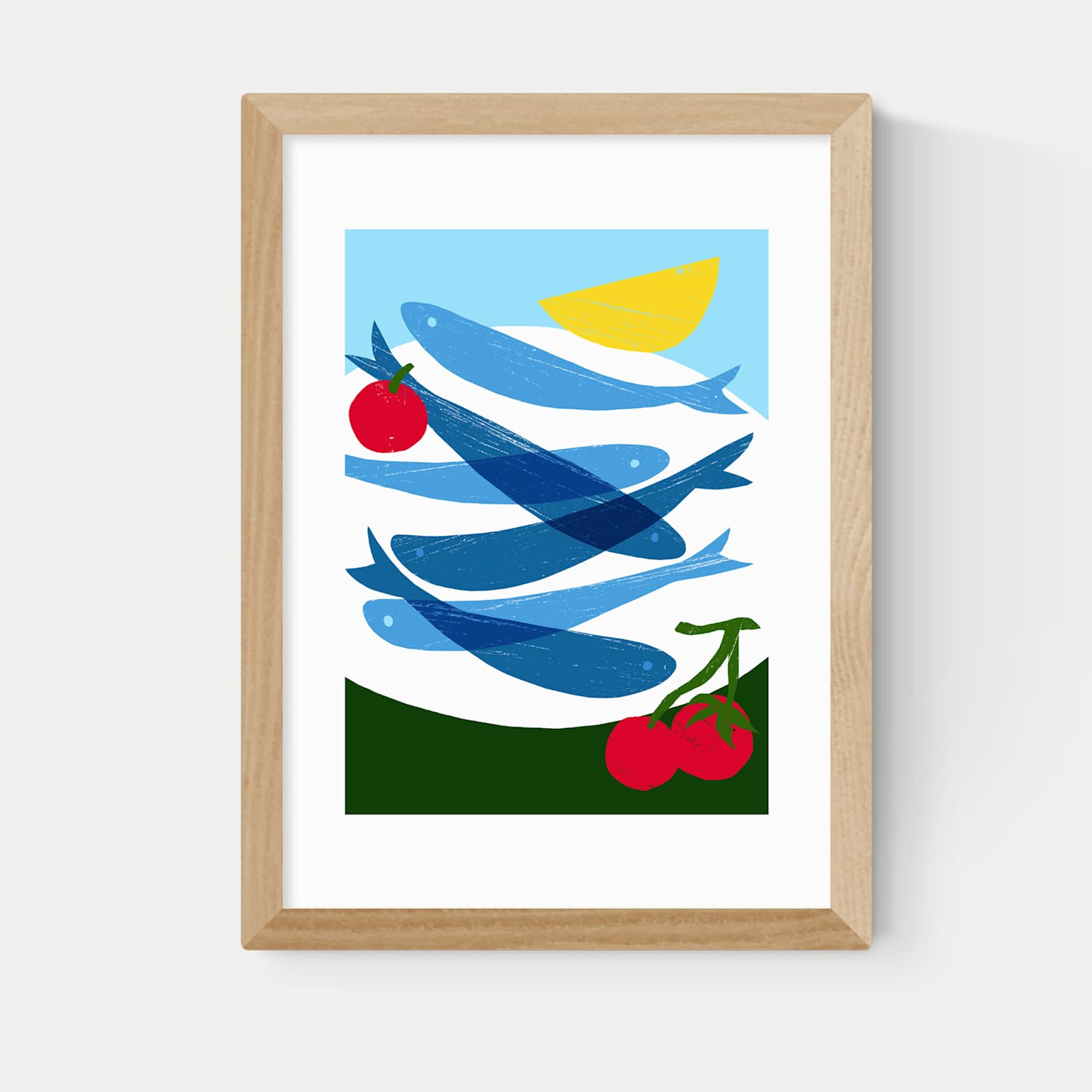 East End Prints Small Fish Framed Art - A1 - Natural - Available at M&S