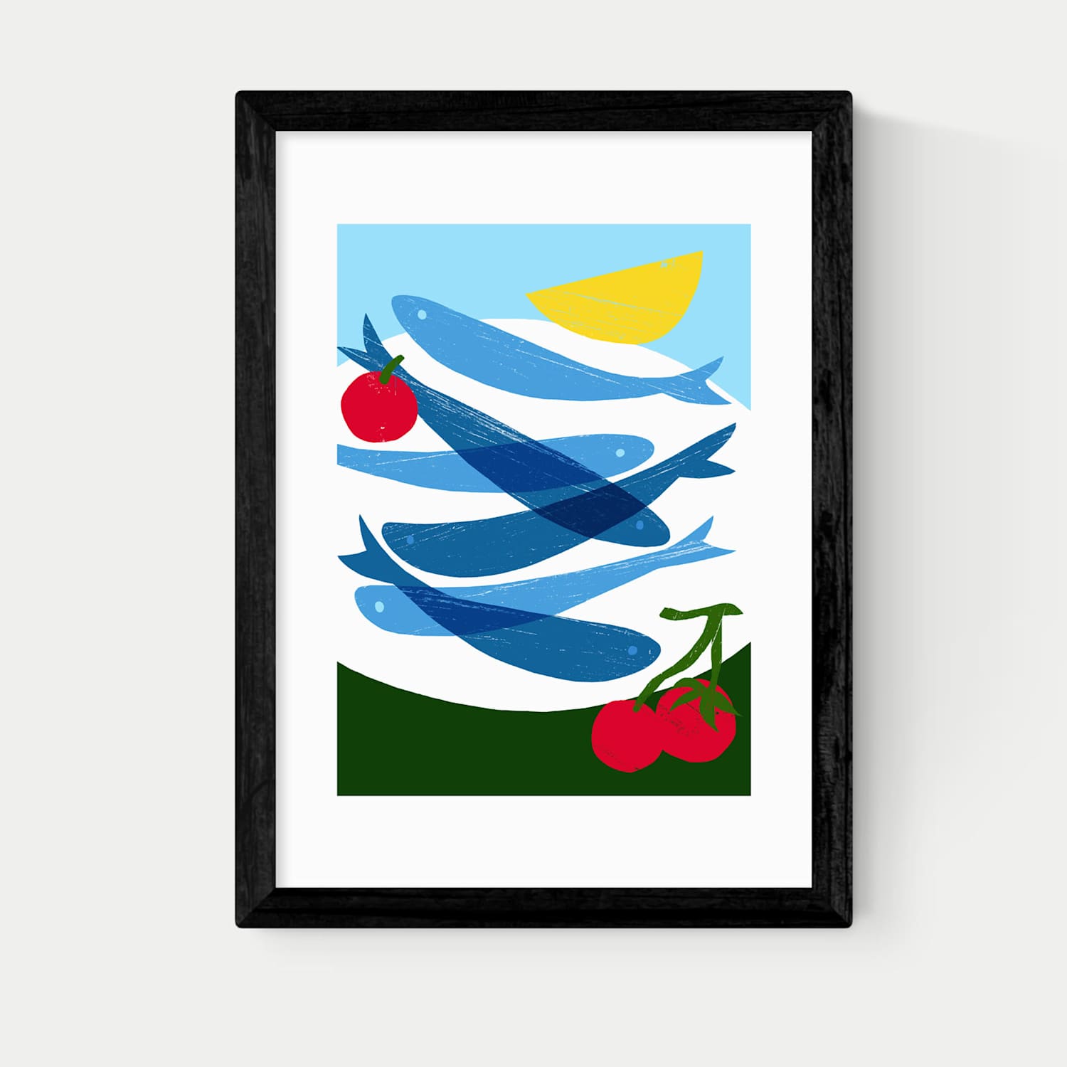 East End Prints Small Fish Framed Art - A1 - Black - Available at M&S