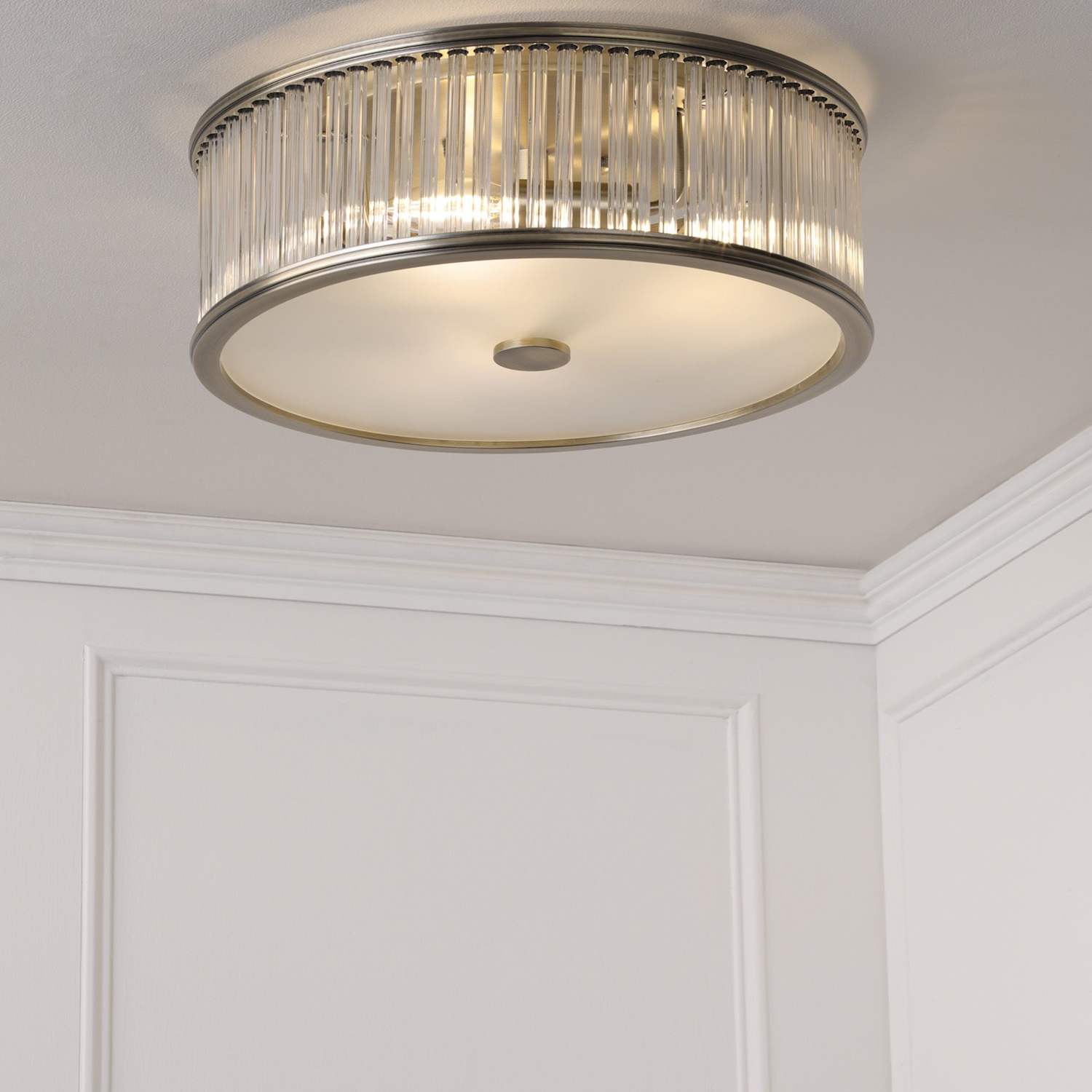 Laura Ashley Sutton Ceiling Light - Antique Brass - Available at M&S