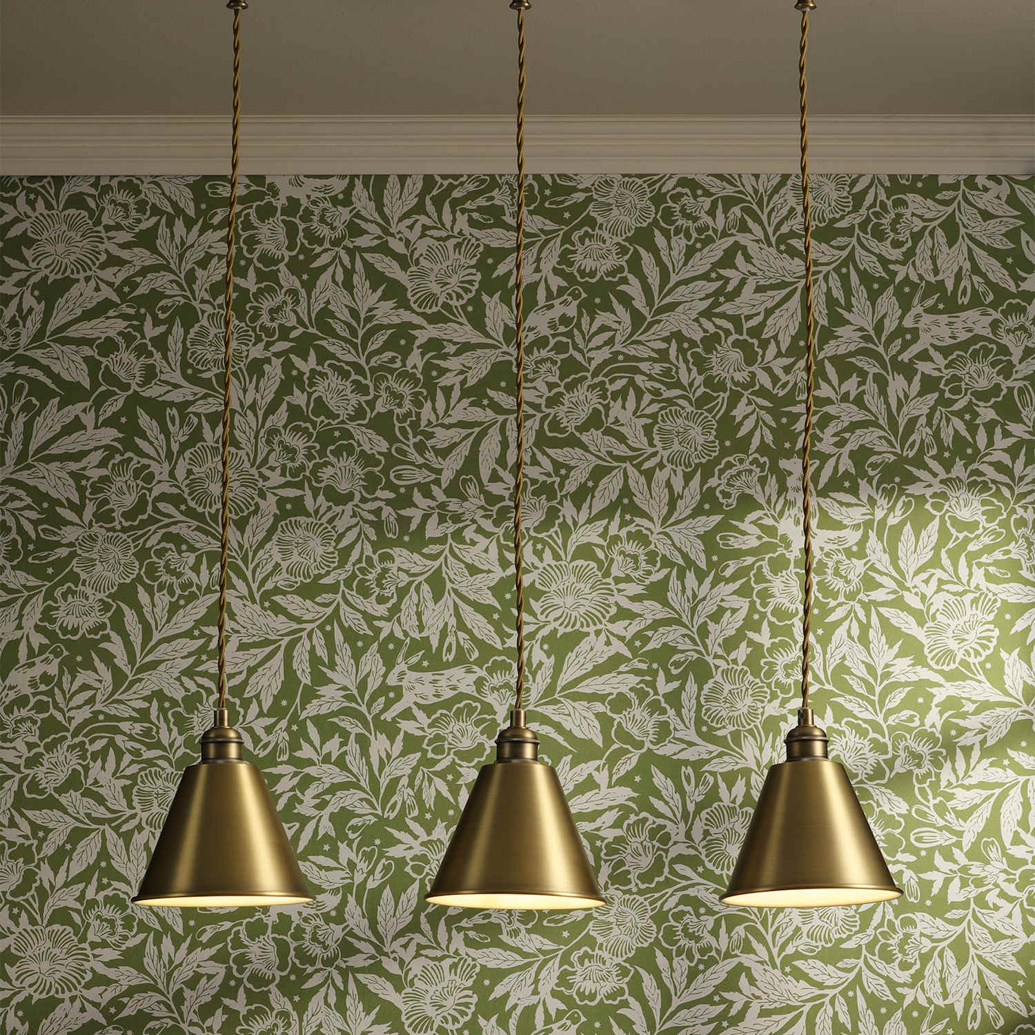 Joules Home Lighting Wollaton Metal 3 Light Bar Pendant Light - Antique Brass - Available at M&S